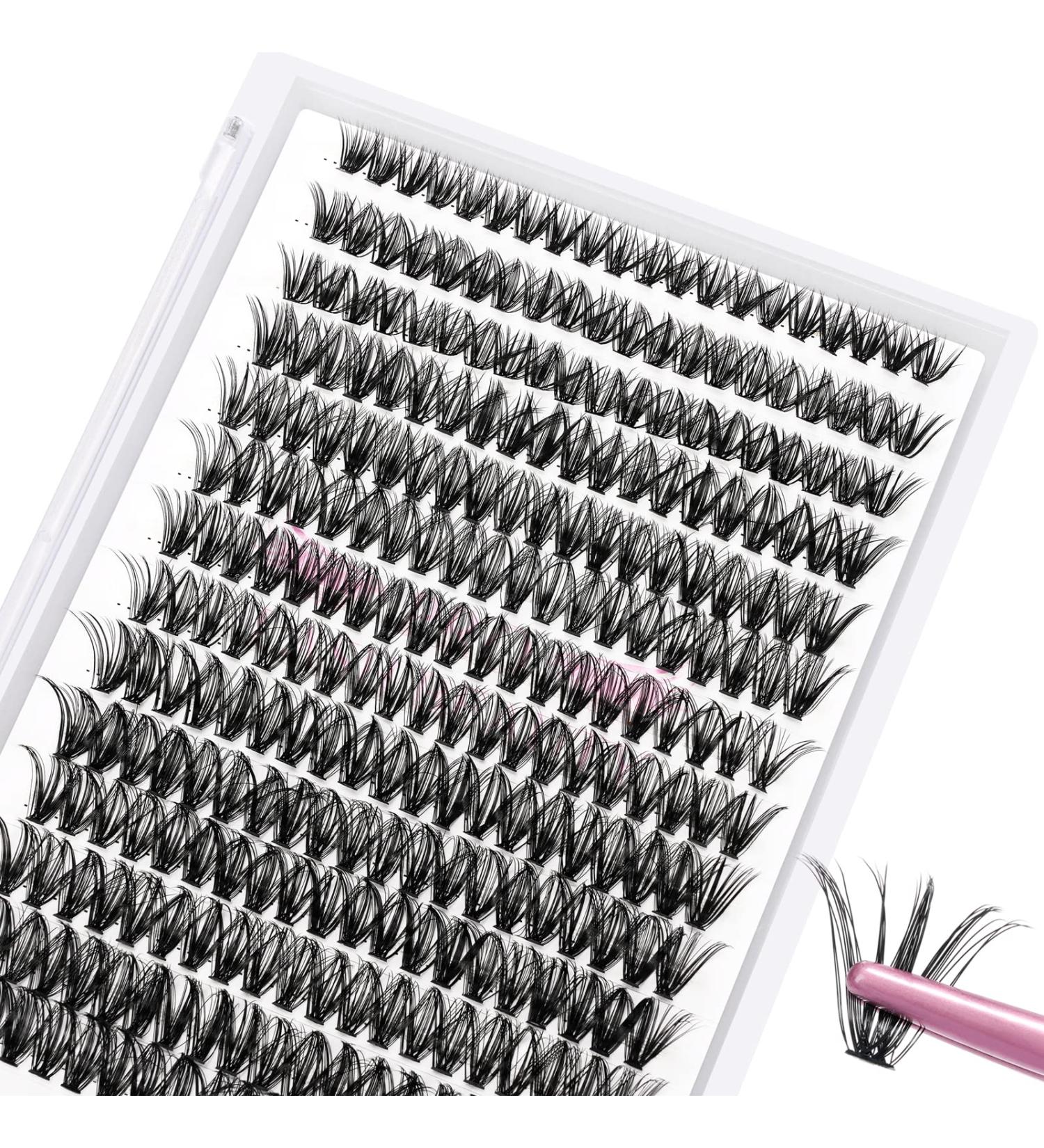 280 Pcs Cluster & Wispy Individual Lashes 40D-D-0.07-14 mm | DIY At-Home C D Curl Bottom Lashes - Buy Online on SooperMarket.com