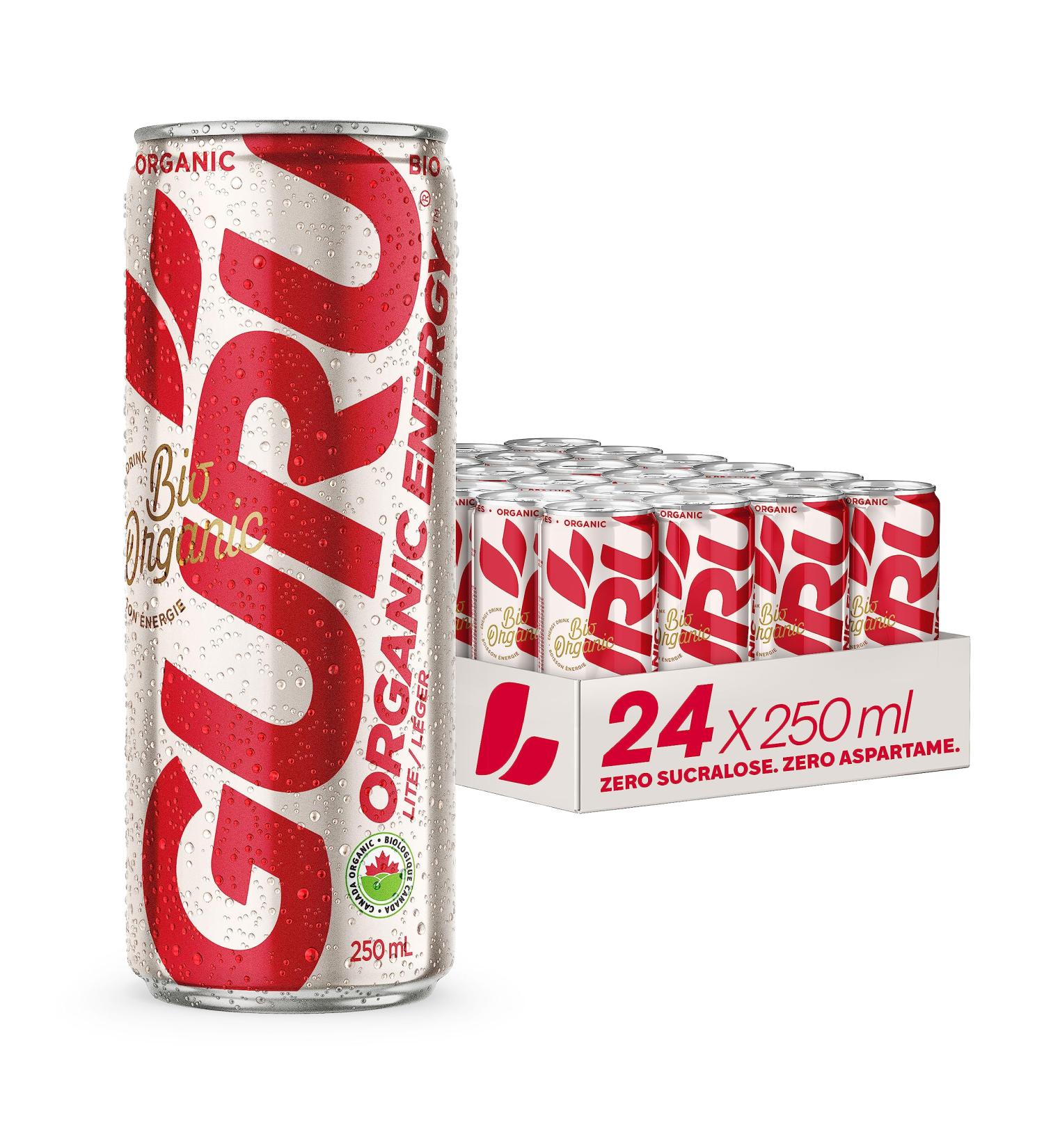 Guru Organic Energy Drink - Lite - Revitalize Your Day with GURU Plant Based Lite Energy Drink - Recharge and Stay Focused - Healthy Ingredients - Low Calories - Natural Caffeine - 250 ml (Pack of 24) - Buy Online on SooperMarket.com