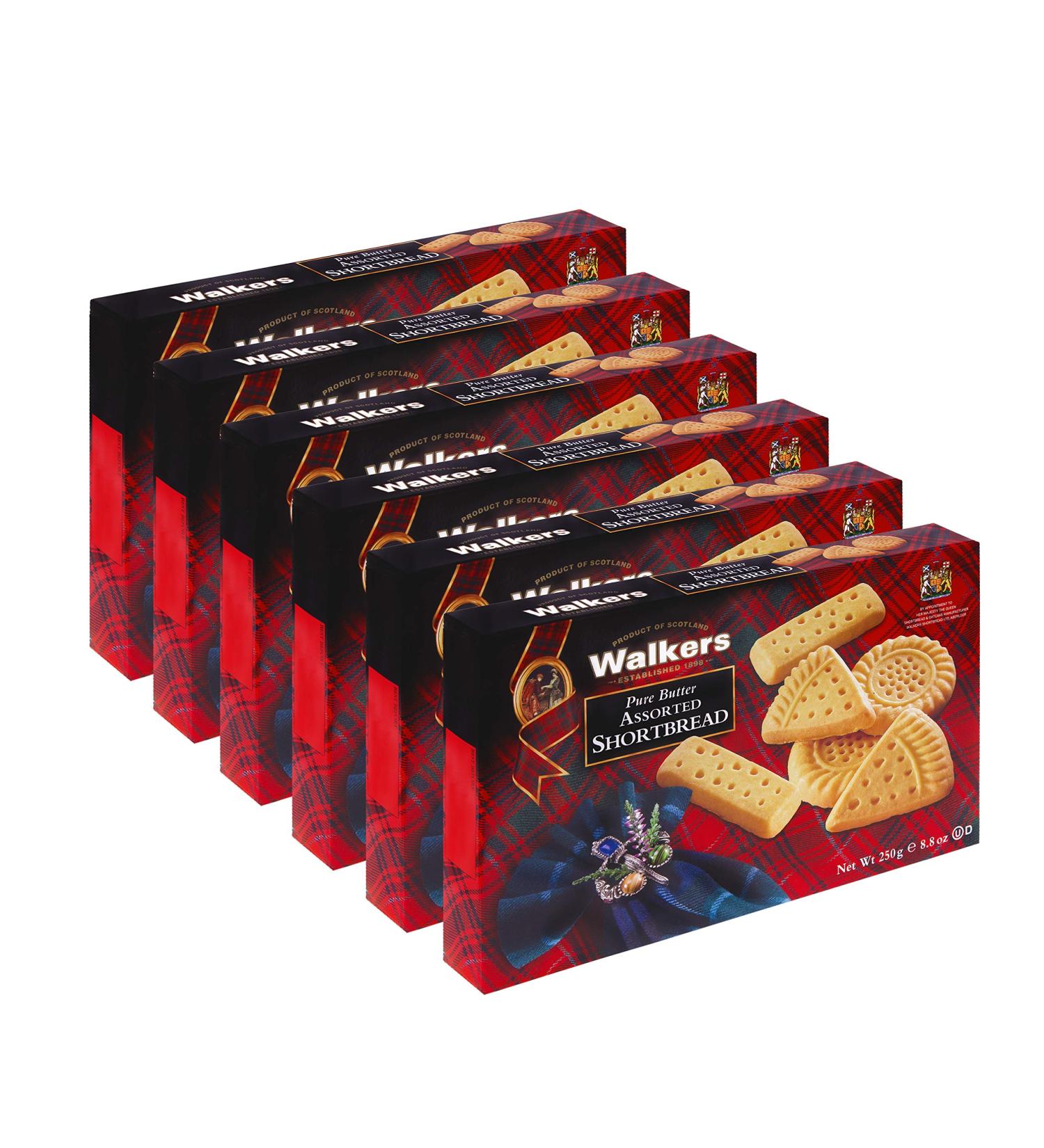 Walker's Shortbread Assorted Cookies 8.8 Oz Box - Pack of 6 | Pure Butter Shortbread Cookies - Premium Assorted Variety - Buy Online on SooperMarket.com
