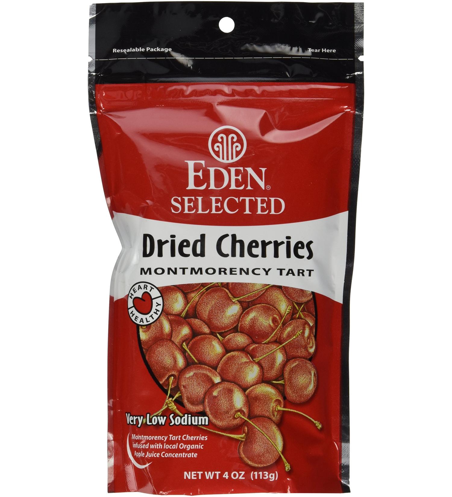 Eden Foods Dried Montmorency Tart Cherries - 4 oz (113 g) | Premium Natural Snack - Buy Online on SooperMarket.com