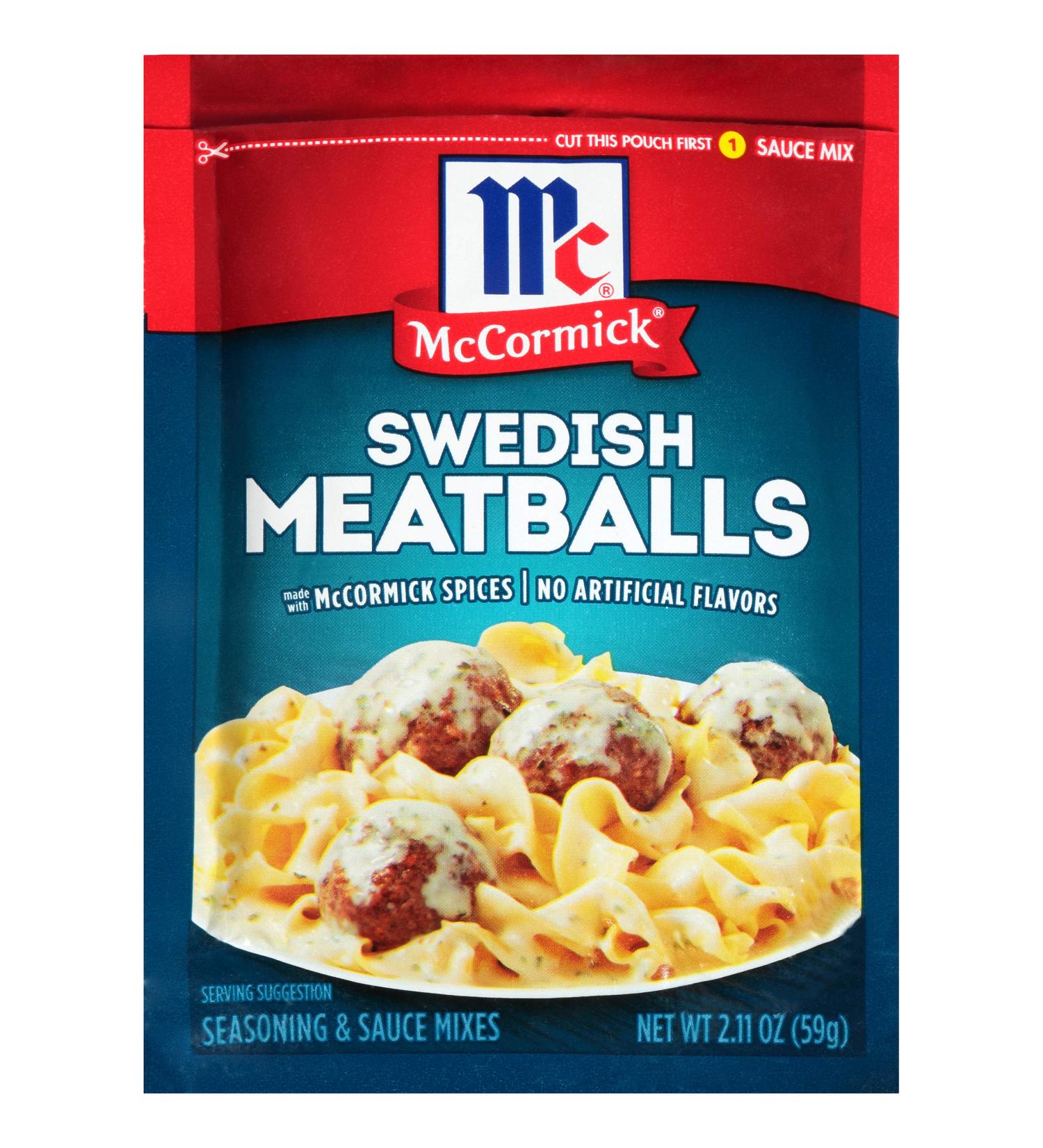McCormick Swedish Meatballs Seasoning & Sauce Mixes 2.11 oz - Pack of 6 - Buy Online on SooperMarket.com