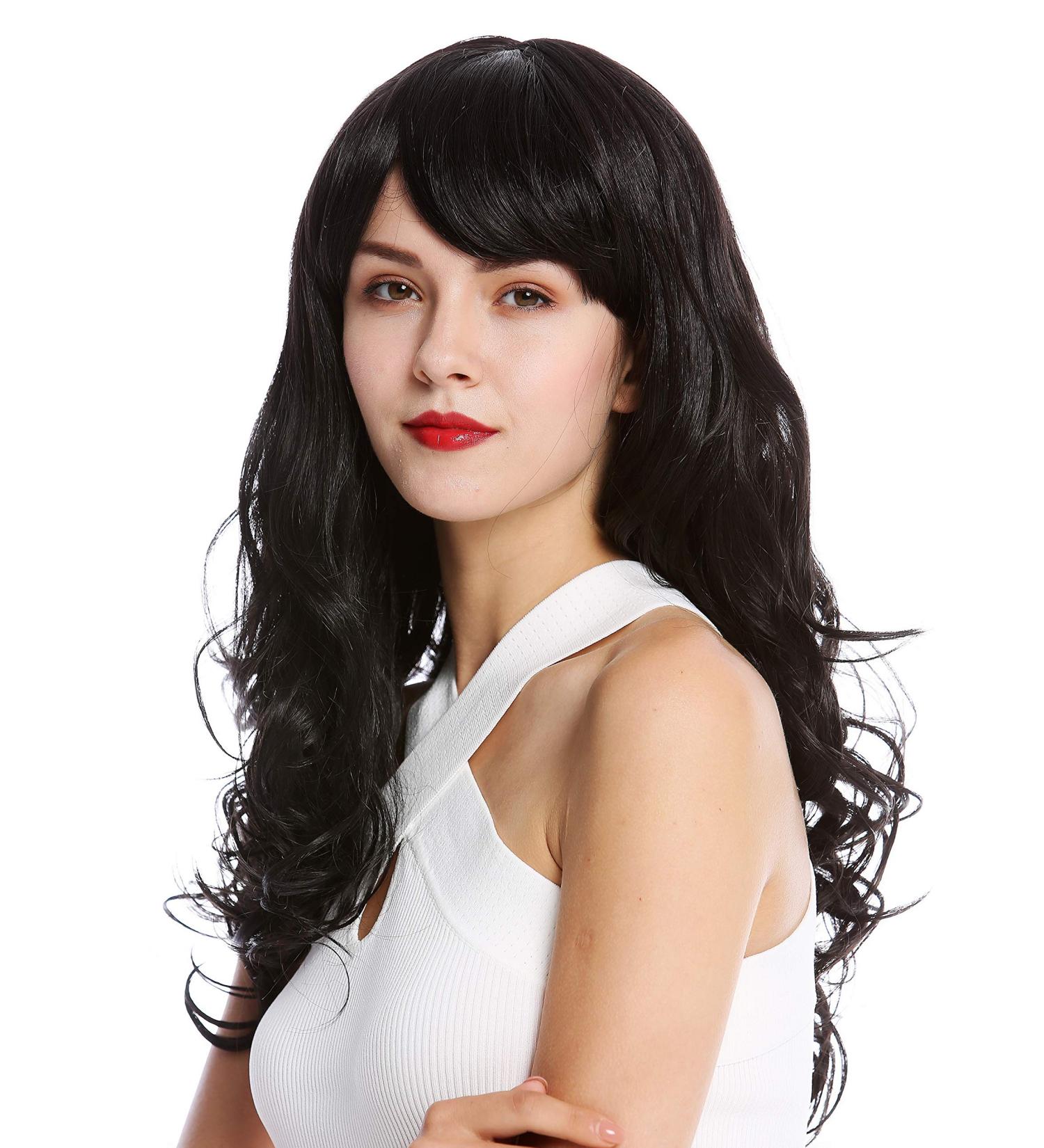 Buy WIG ME UP SA103-2 Long Wavy Curly Bangs Wig for Ladies - Stylish Black Wig for International Shipping - Buy Online on SooperMarket.com