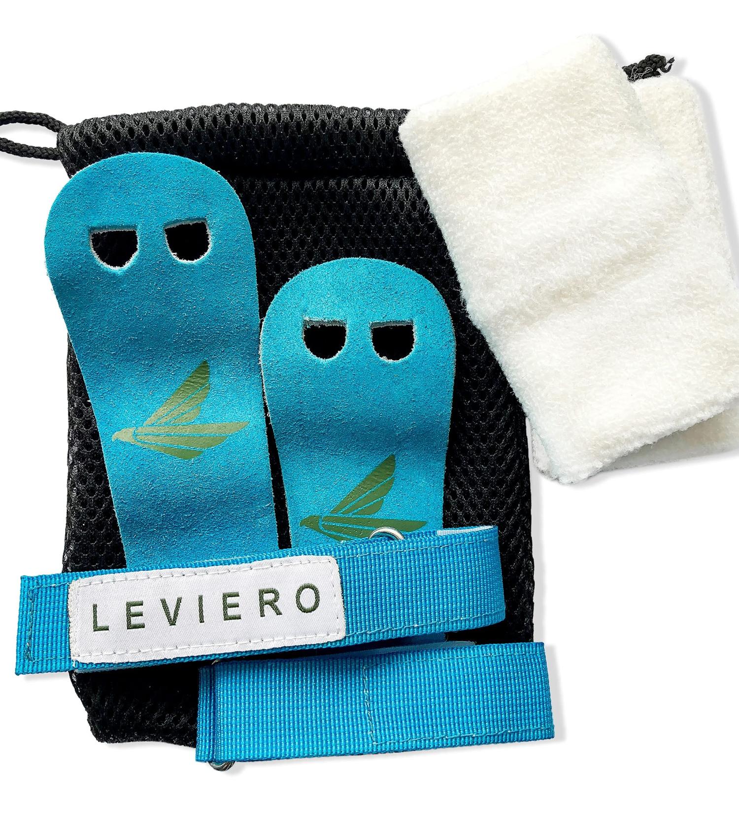 LEVIERO Palmies Gymnastics Grips - Soft Leather Hand Grips for Gym, Weightlifting, Cross Training - Aqua, Medium - Buy Online on SooperMarket.com