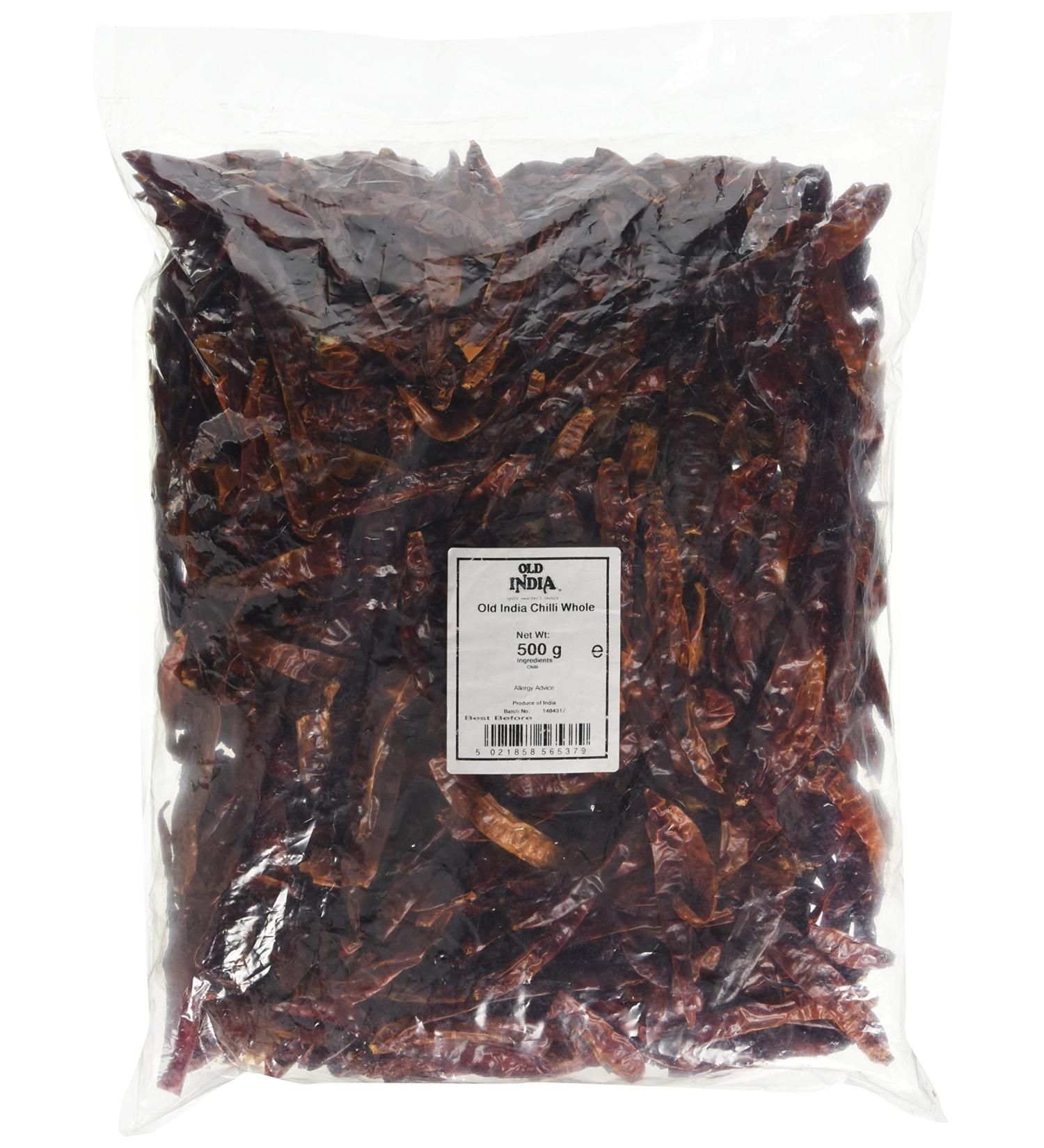 Old India Chilli Whole 500g - Premium Quality Spices for Authentic Flavors - Buy Online on SooperMarket.com