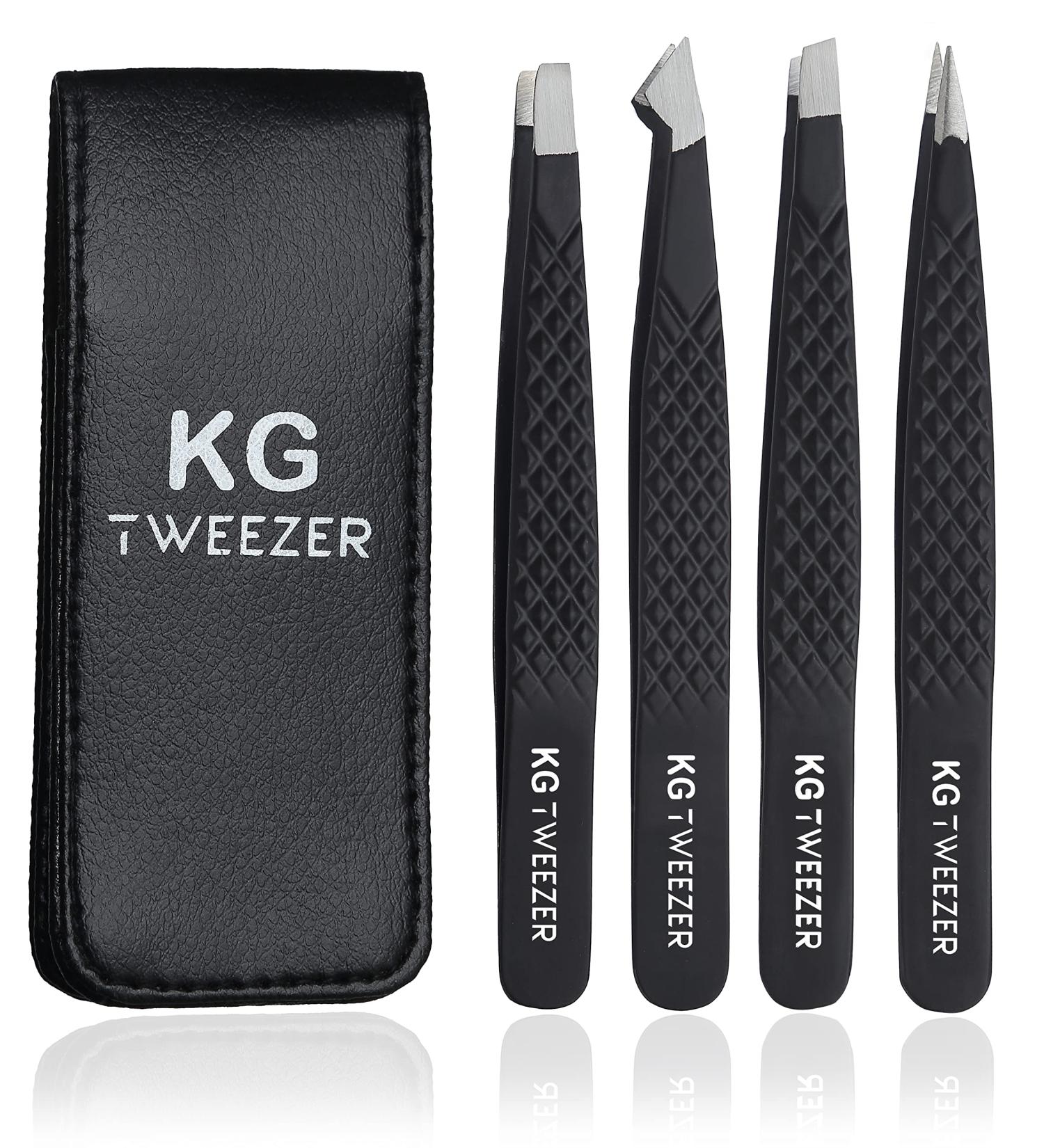 4-Piece Professional Eyebrow Tweezers Set for Precision Hair Removal - Ideal for Women and Men - Splinter, Blackhead, and Ingrown Hair Removal Tool - Buy Online on SooperMarket.com