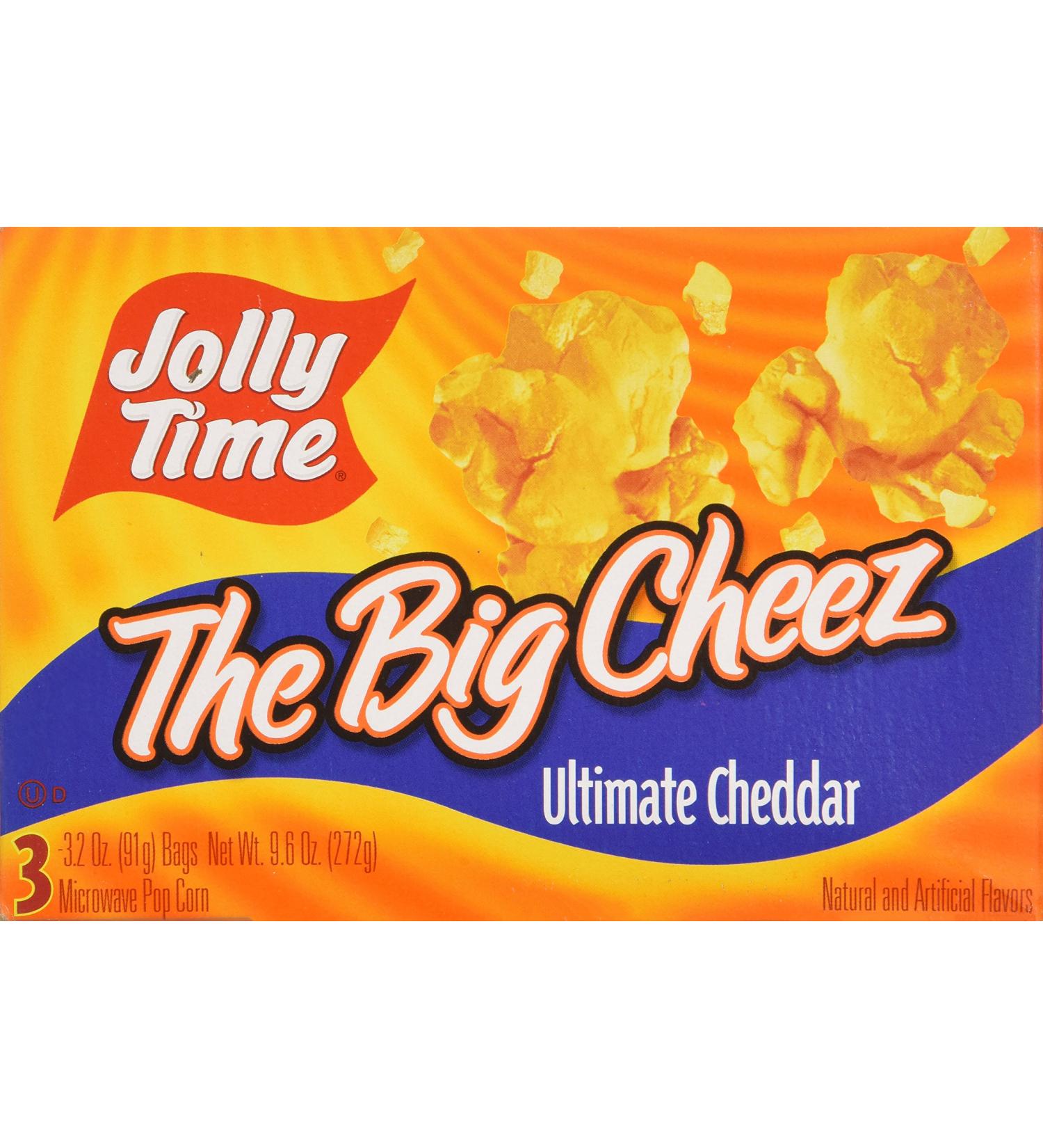 Jolly Time Big Cheez Cheddar Cheese Microwave Popcorn - 3-count Boxes (Pack of 3) - 9 Pack, 3.2 oz - Cheddar-Cheese Flavor - Buy Online on SooperMarket.com