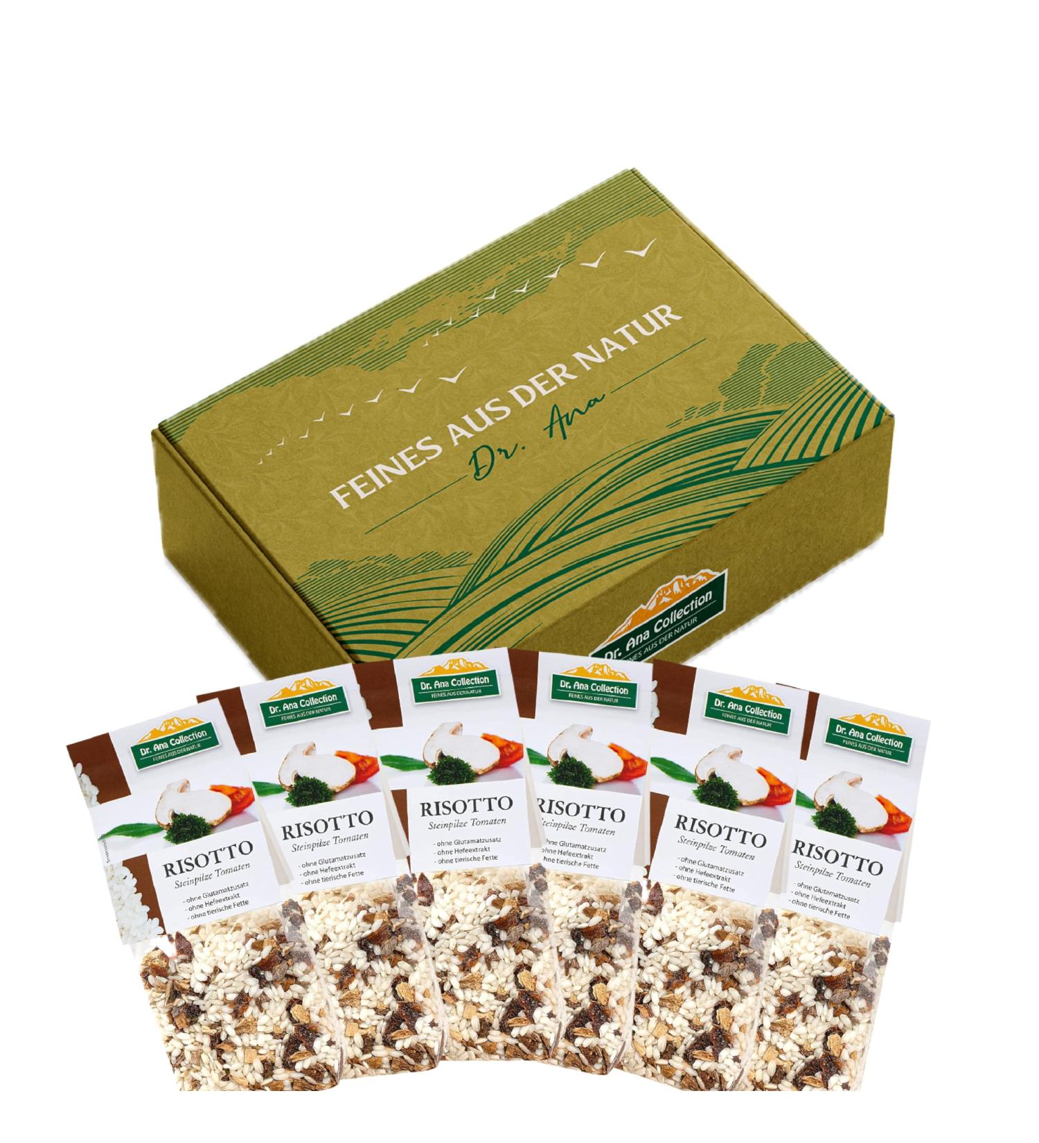 Buy Dr. Ana Collection Italian Risotto - Stone Mushrooms & Tomate | Vegan No Additives | Ready-Made Mix with 100% Arborio Rice - 6 x 200g - Buy Online on SooperMarket.com