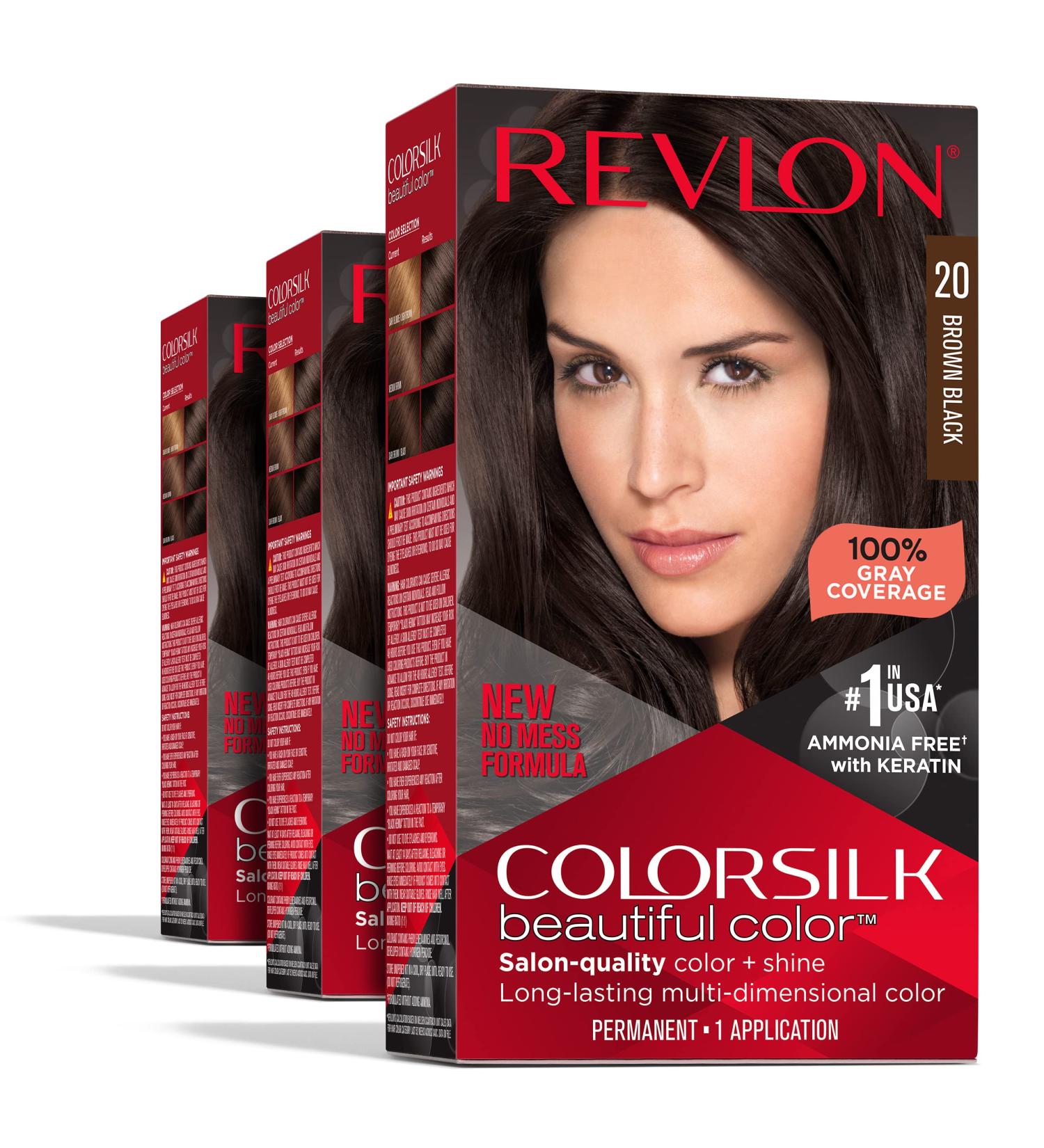 Colorsilk 020 Brown Black Hair Color - Ammonia Free, Long-Lasting Gray Coverage, 3 Pack - Buy Online on SooperMarket.com