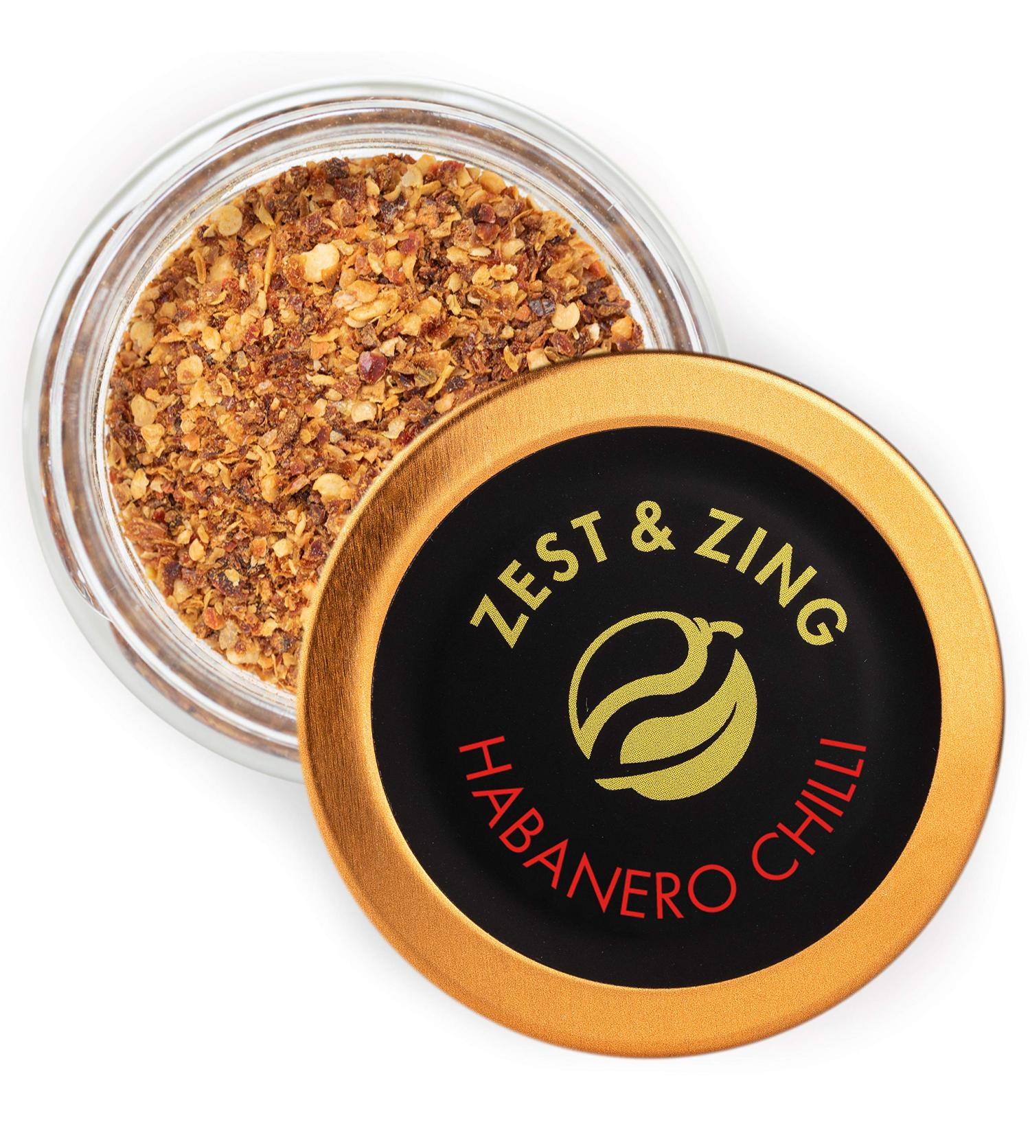 Habanero Chilli (Flakes) 20g Spice Jar - Premium Chillis by ZEST & ZING. Fresher Convenient Stackable Spice Jars.