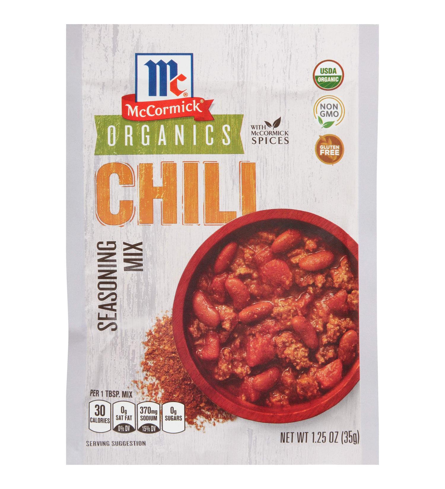 McCormick Organics Chili Seasoning Mix  1.25 oz (Pack of 12) 1.25 Ounce (Pack of 12) - Buy Online on SooperMarket.com