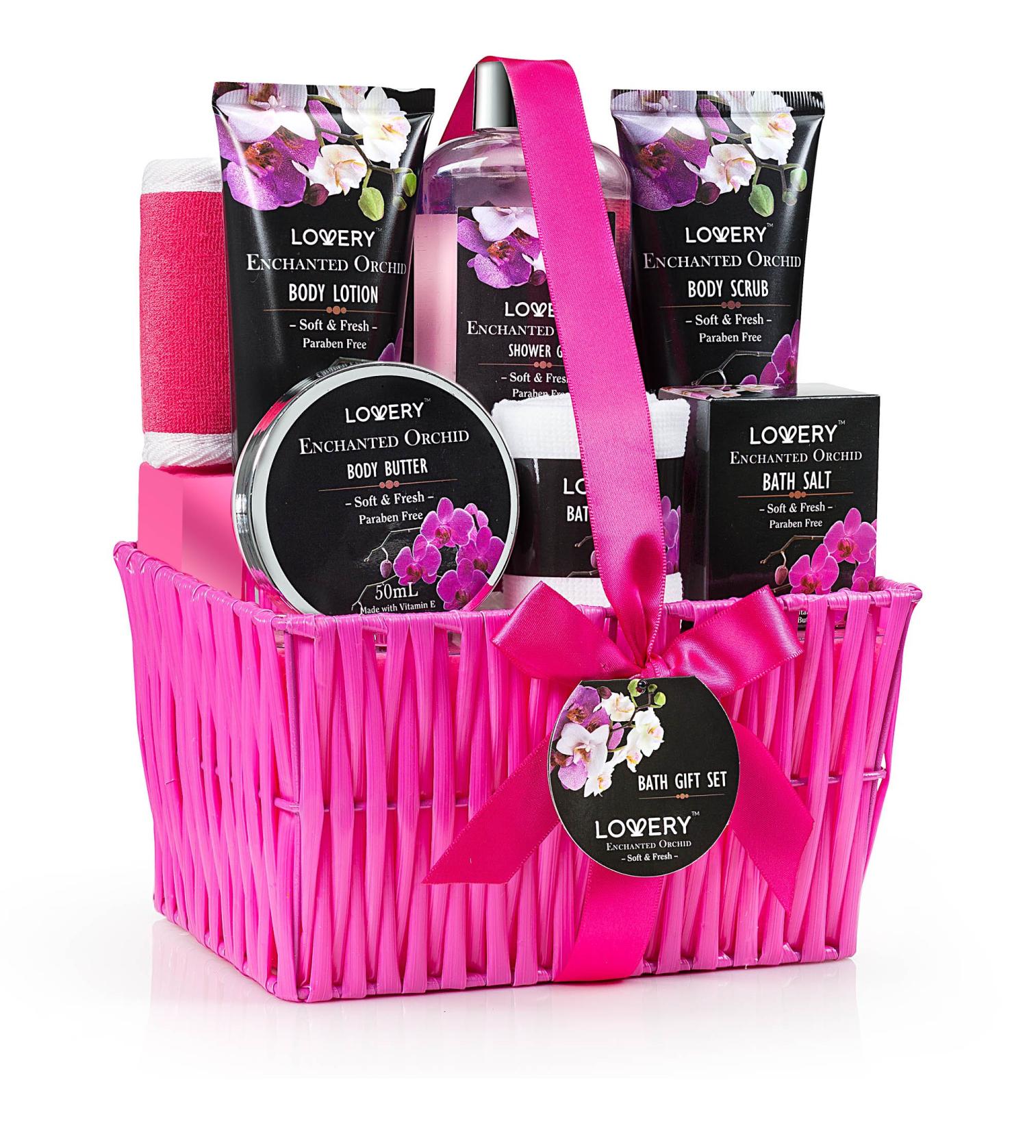 Enchanted Orchid Spa Gift Set - Perfect Gift Baskets for Her Women & Moms | Best Bath & Body Gifts for Weddings Birthdays & Thank You - Buy Online on SooperMarket.com