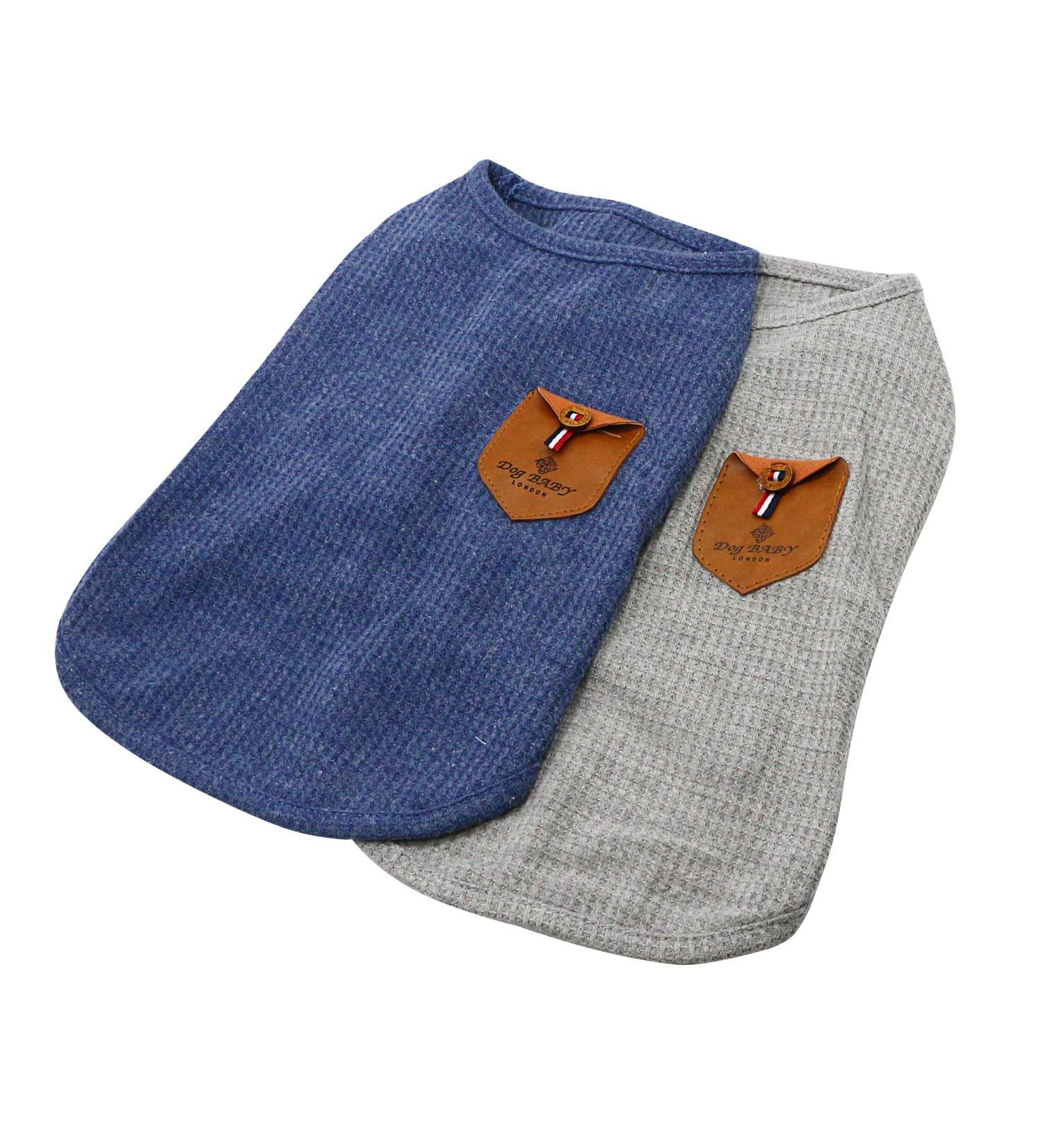 Yaodhaod Small Dog Shirt - Blue & Gray Cotton Clothing for Dogs & Cats (2 Pack) | Perfect for Teacup Teddies & Dwarf Rabbits - Buy Online on SooperMarket.com