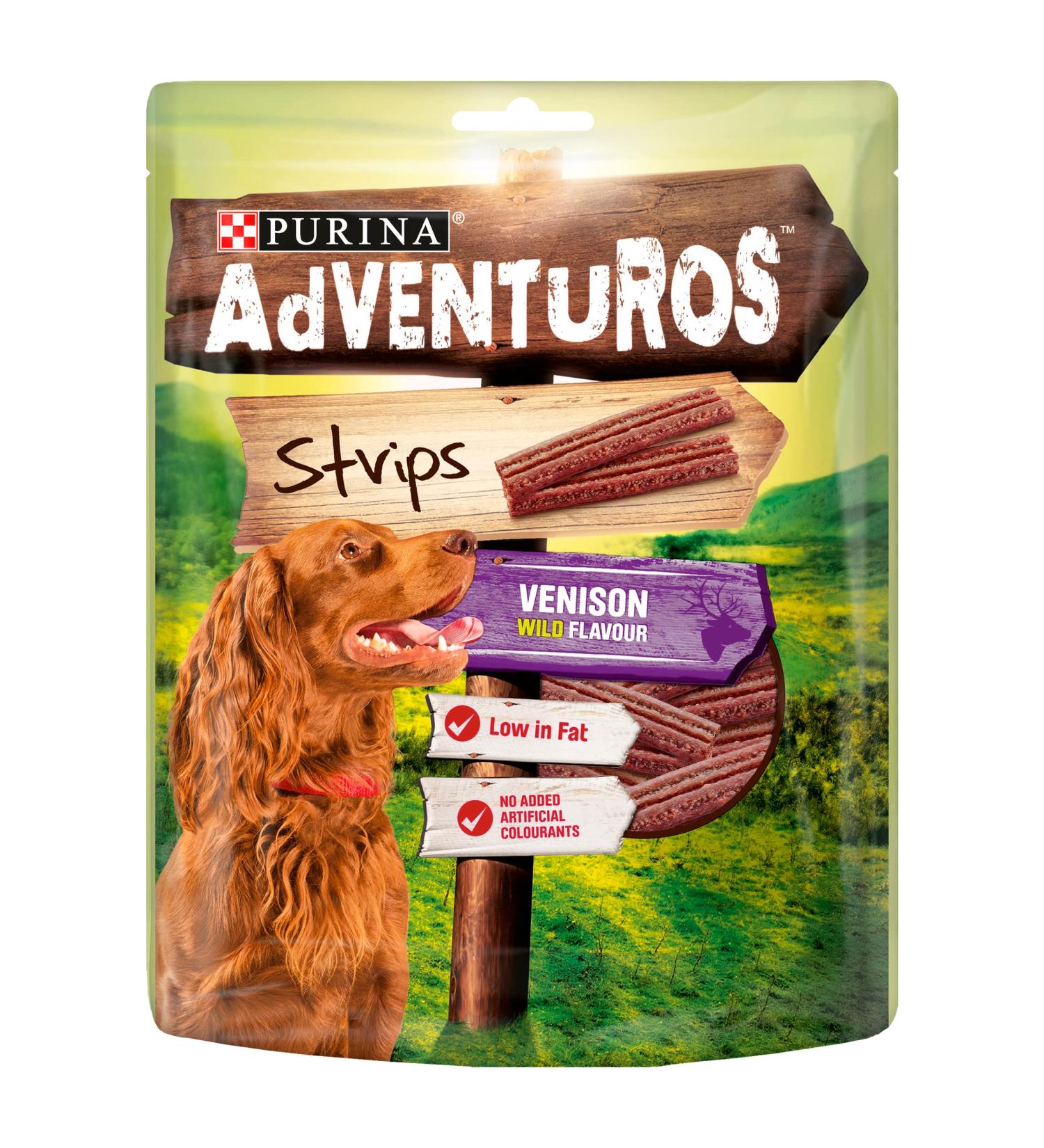 Adventuros Strips Dog Treat Venison Flavour 90g Pack of 6 Venison 540 g (Pack of 1) - Buy Online on SooperMarket.com