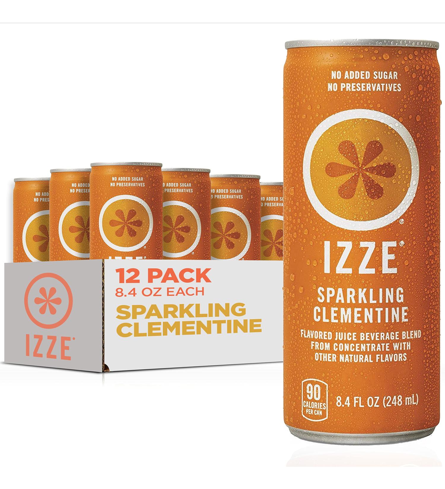 IZZE Sparkling Juice Clementine 8.4 Fl Oz (12 Pack) - Buy Online on SooperMarket.com