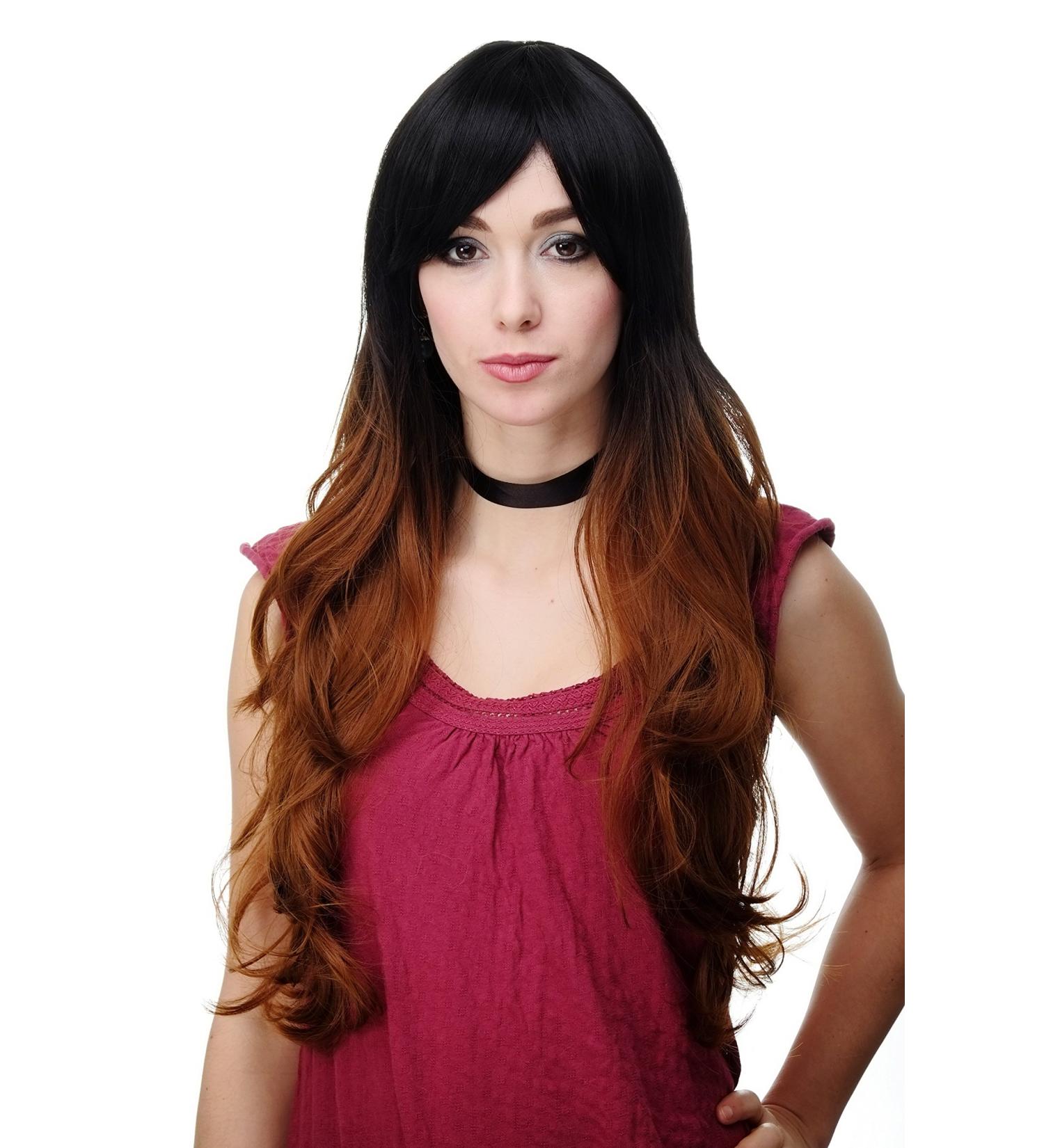 WIG ME UP Women's Ombre Wig - Dark Brown Reddish Brown Long 70 cm Hair (H9702-4F30) | International Shipping Available - Buy Online on SooperMarket.com
