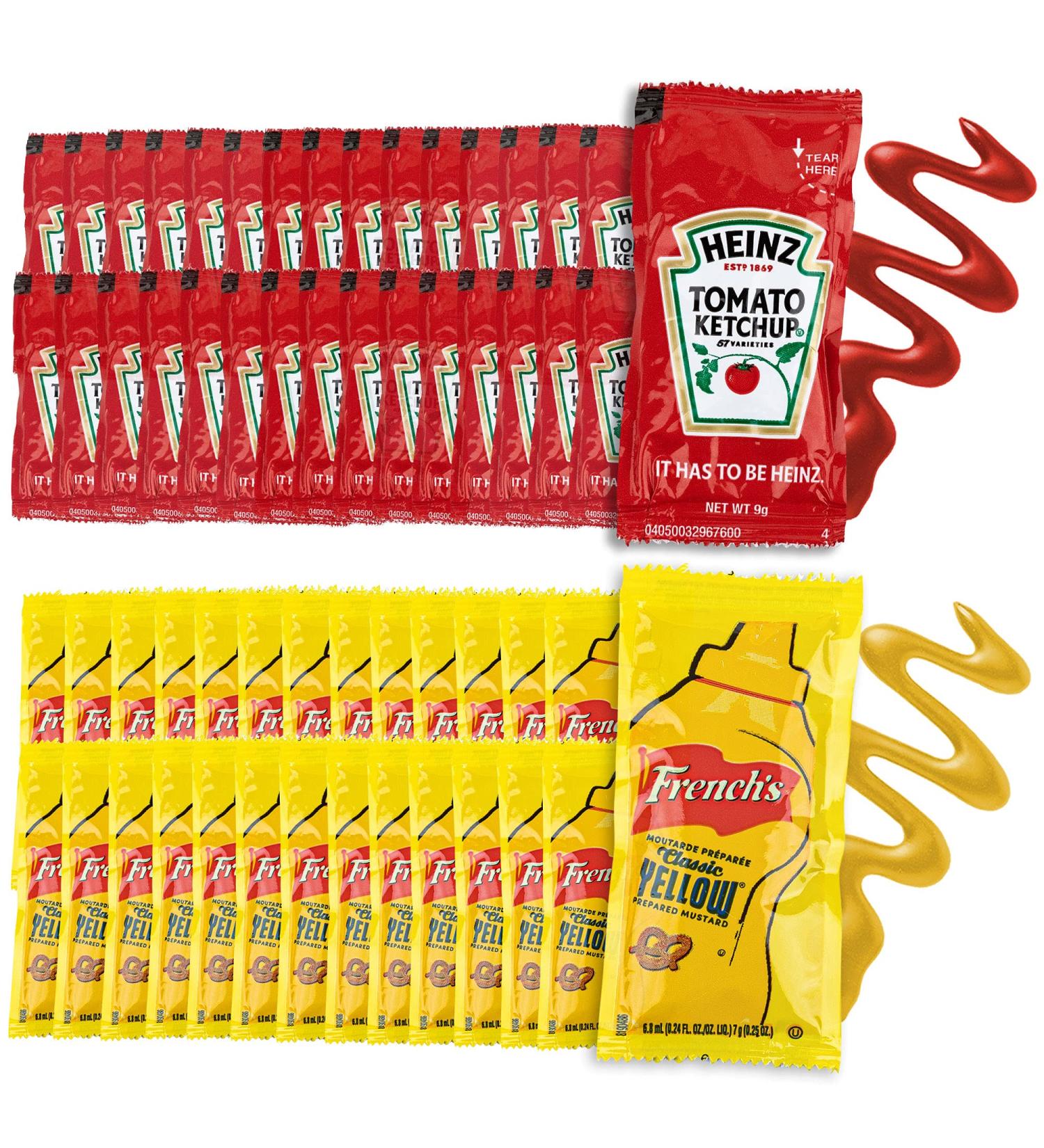 Grab-n-Go Condiment Packs - 200 Single Serve Ketchup and Mustard Packets for Picnics, BBQs, and Travel - Buy Online on SooperMarket.com