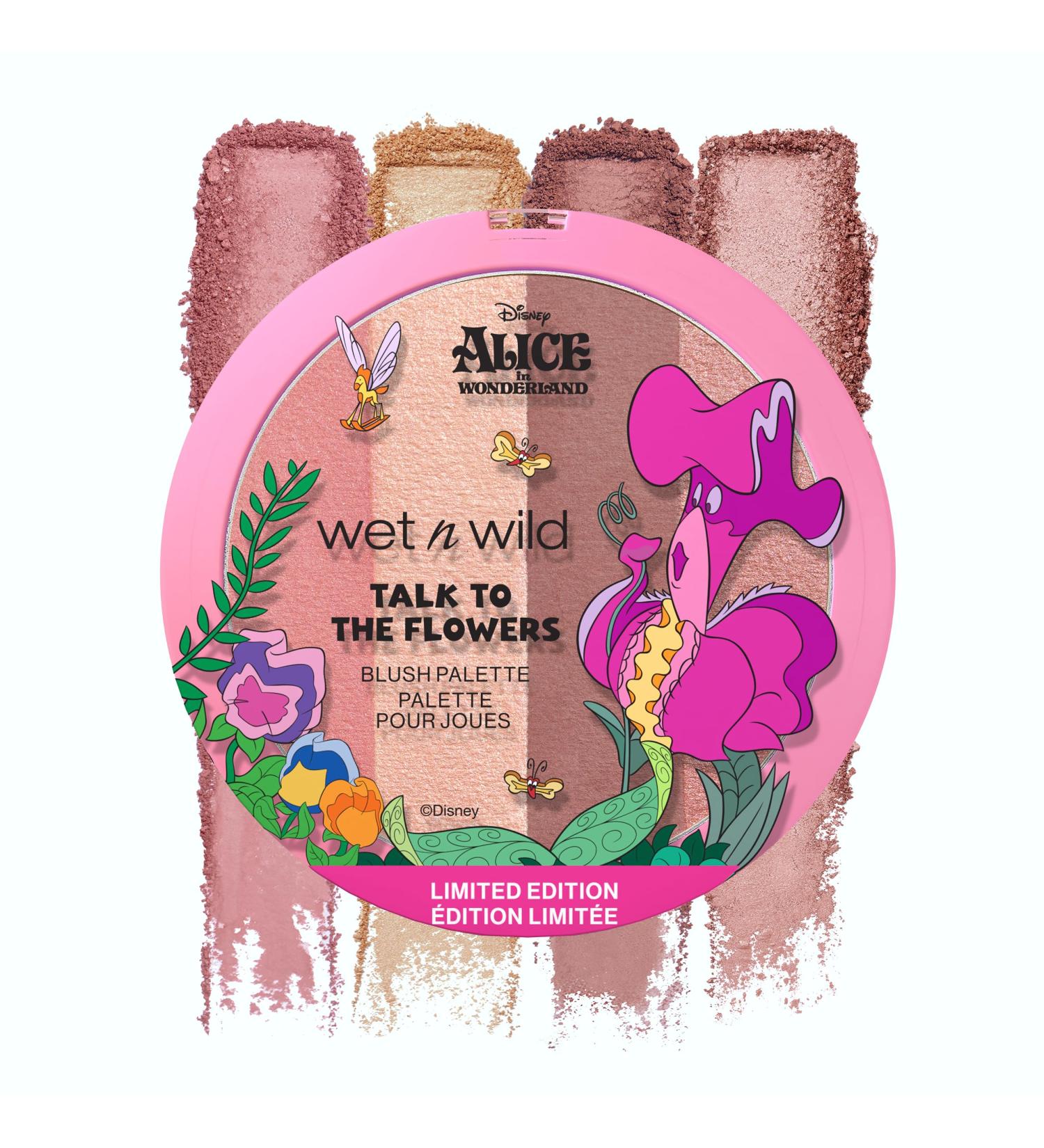 Wet n Wild Alice in Wonderland Talk to the Flowers Makeup Blush Palette Including 4 Velvety-Soft Blendable Shades for Buildable Healthy-Looking Color Cheeks with Long-Lasting Soft Focus Effect - Buy Online on SooperMarket.com
