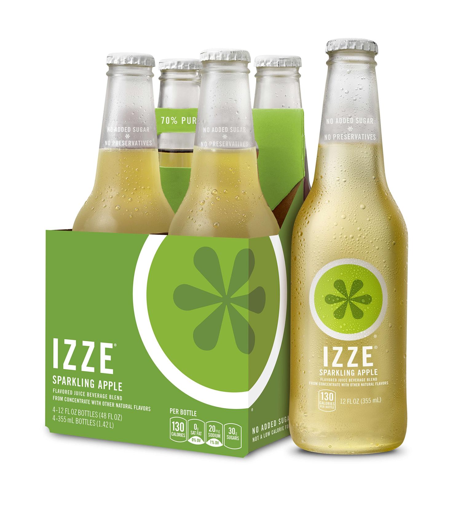 IZZE Apple Sparkling Juice 12 Fl Oz (Pack of 4) - Delicious and Refreshing - Buy Online on SooperMarket.com