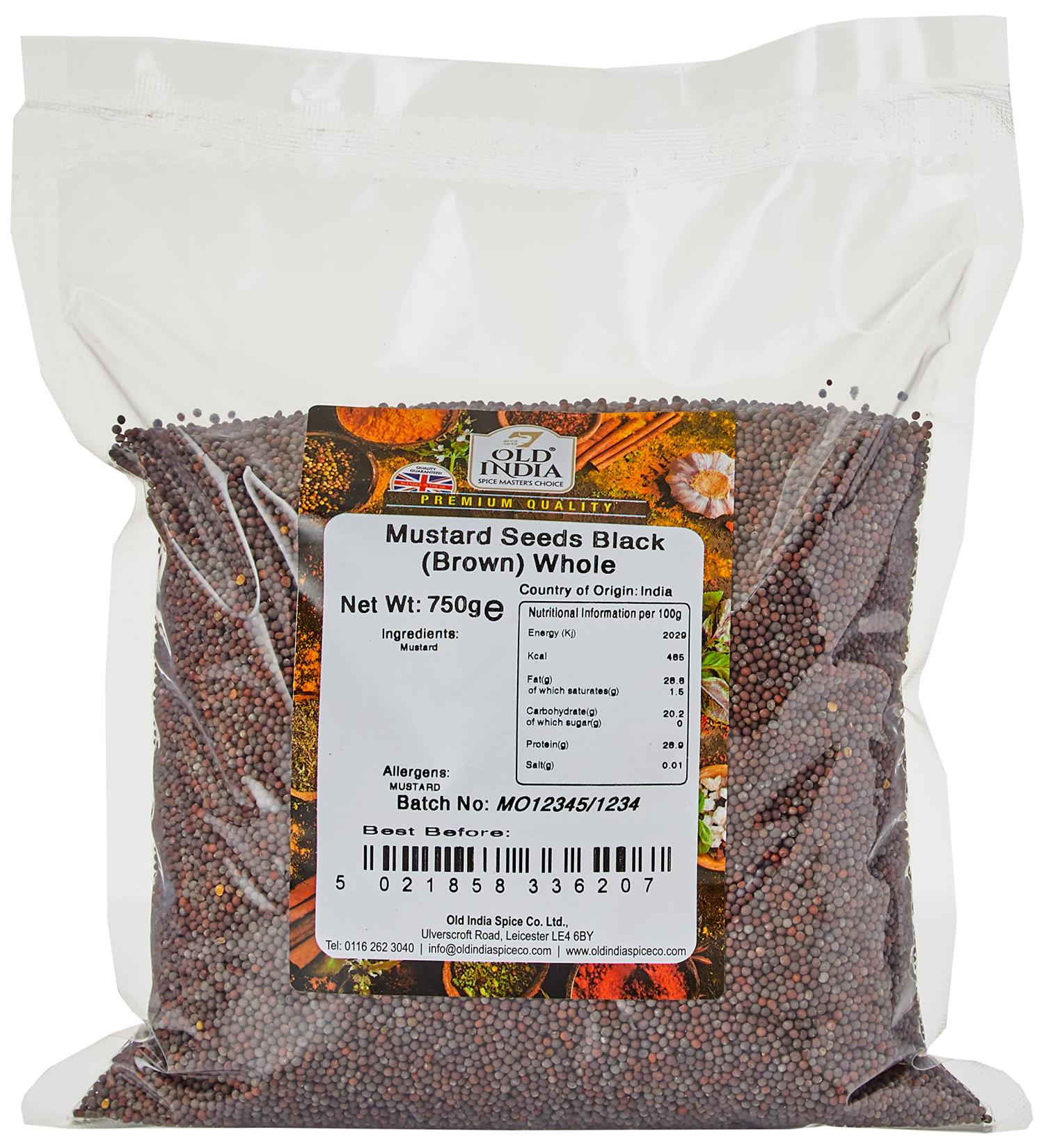 Old India Black Mustard Seeds Whole 750g - Premium Quality - Buy Online on SooperMarket.com