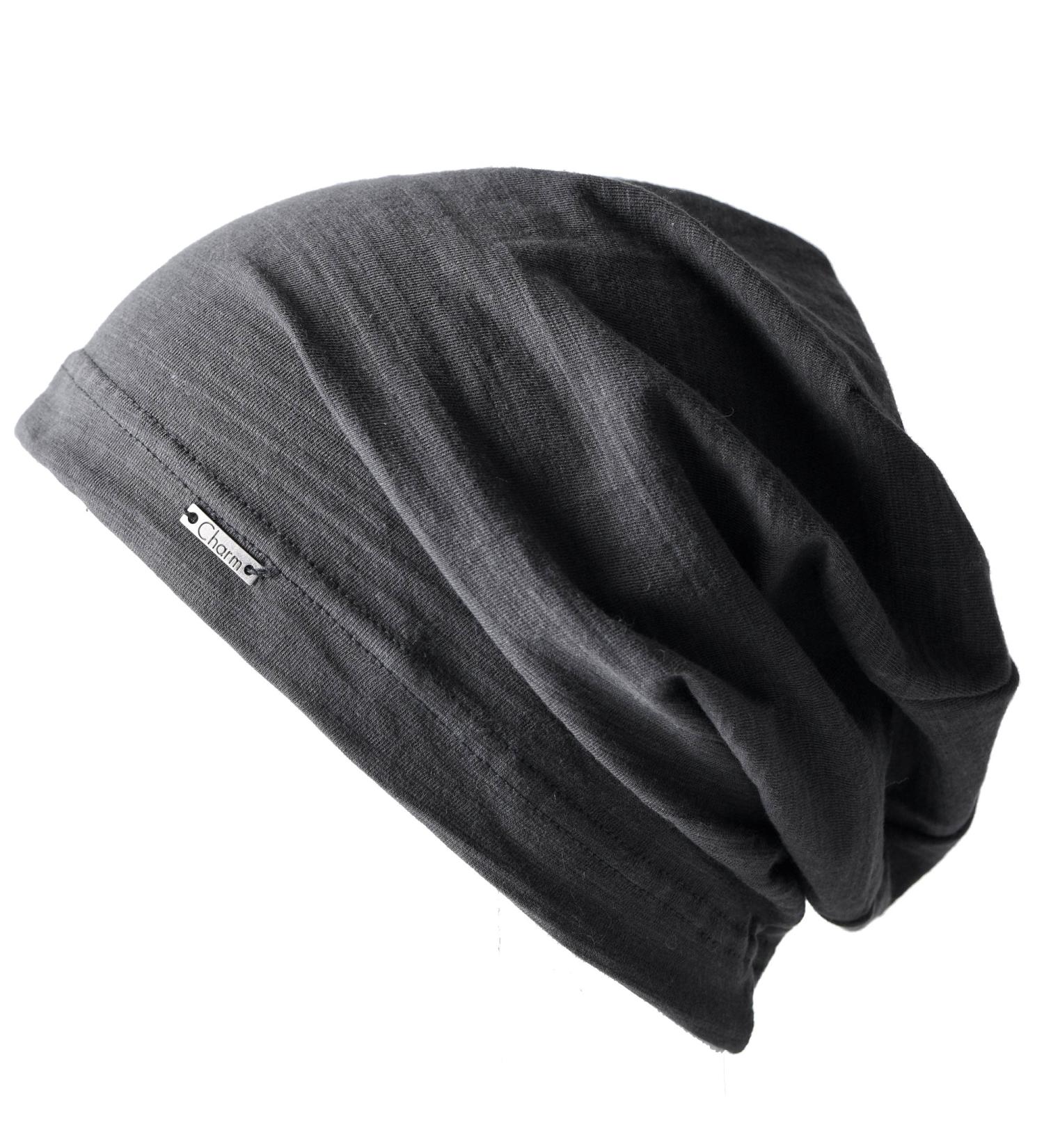 CHARM Summer Beanie - Slouchy Lightweight Chemo Cotton Hat in Dark Gray - Buy Online on SooperMarket.com