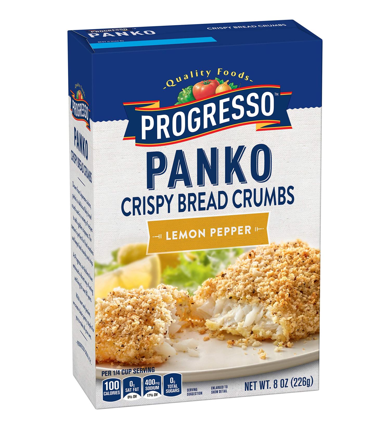 Progresso Panko Lemon Pepper Bread Crumbs 8oz Box - Pack of 6 | Crunchy Coating for Delicious Recipes - Buy Online on SooperMarket.com