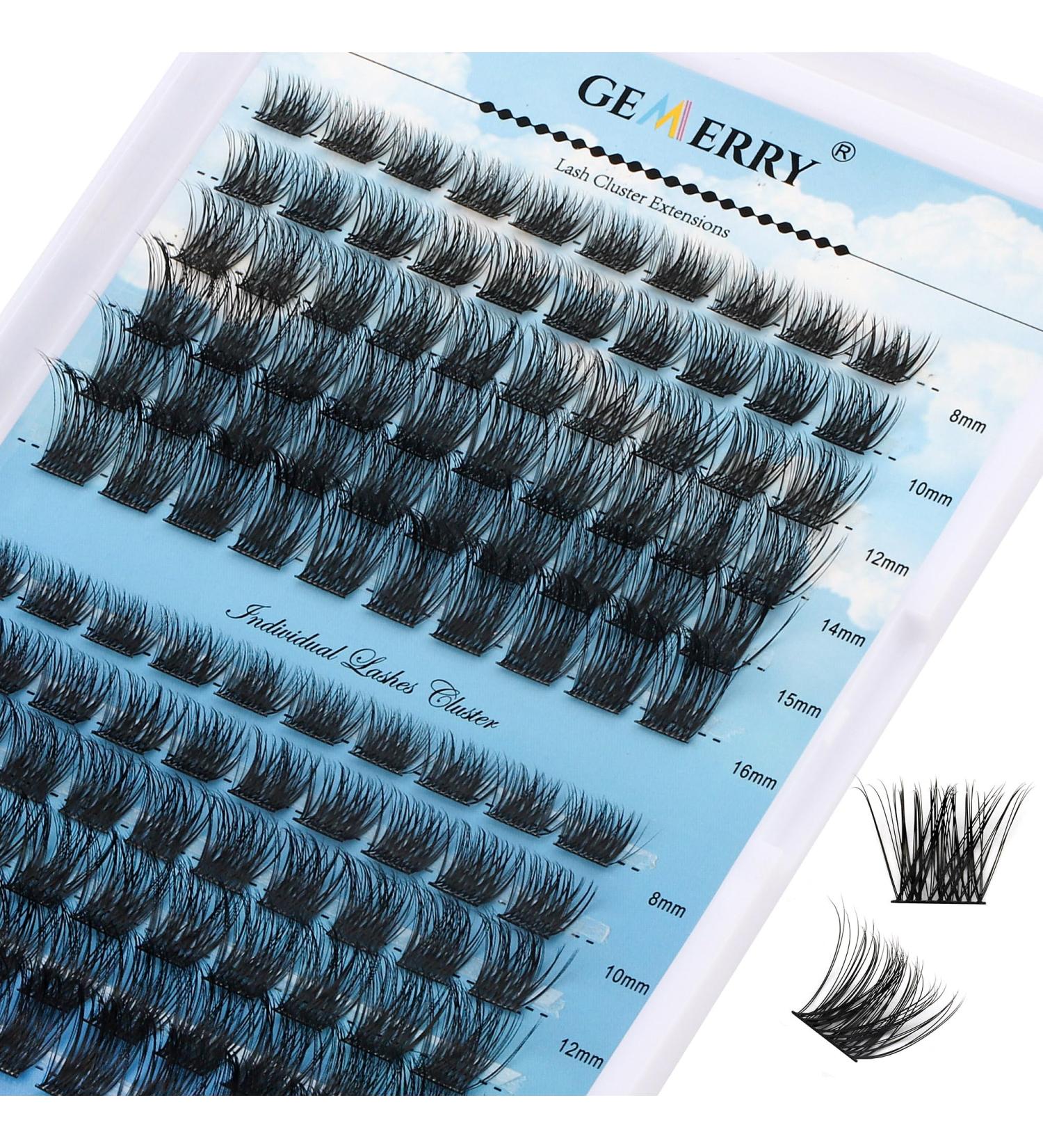 Cluster Eyelash Extensions 120pcs Cluster Lashes Individual Lashes D Curl 0.07mm 8-16mm Mix Ribbon Lashes Wide Stem Natural Lashes DIY Lash Extensions GEMERRY Lashes(C09-D-0.07-8-16mm) 8-16 mix C09 - Buy Online on SooperMarket.com