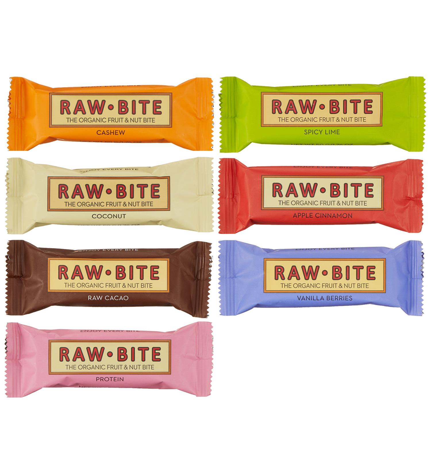Raw Bite Raw Food Bars - 7 Variety Pack (350g) | Healthy Snack - International Shipping - Buy Online on SooperMarket.com