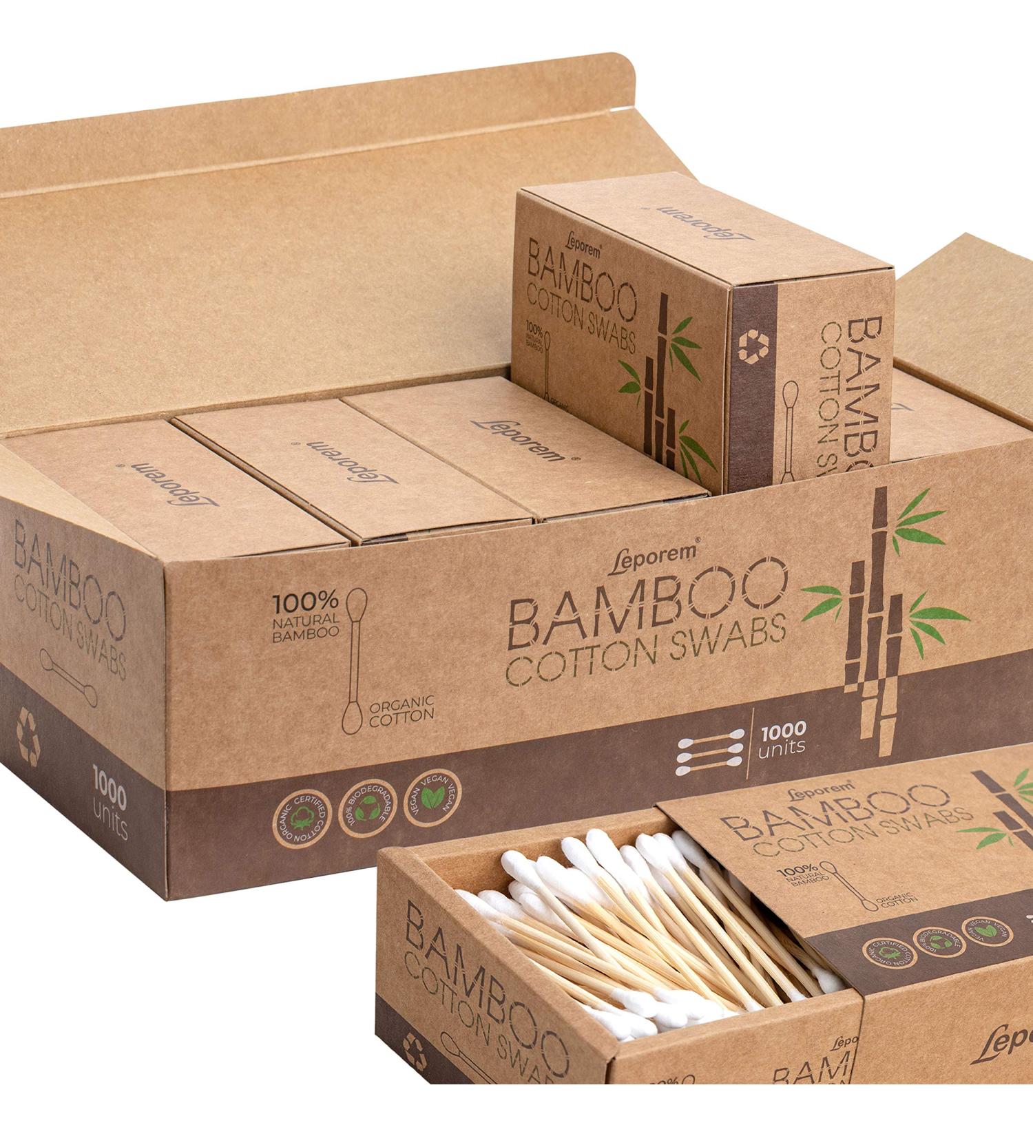 Organic Bamboo Cotton Swabs - 1000 Count | Highly Absorbent & Hygienic | Biodegradable & Recyclable | 5 Pack - Ideal for Beauty, Jewelry, Pet Care - Buy Online on SooperMarket.com