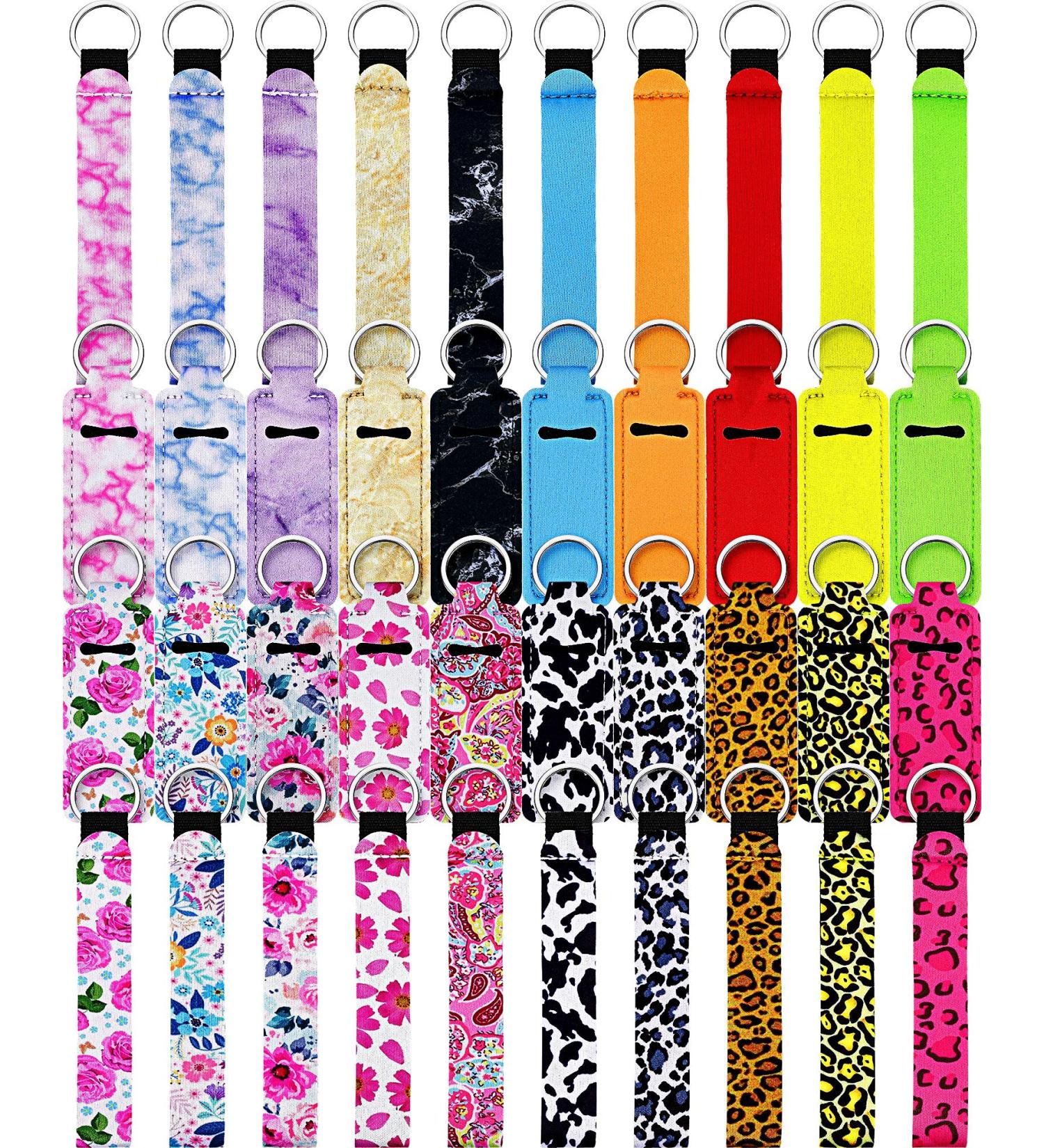 40-Piece Lipstick Holder Keychain Set | Clip-on Sleeve & Protective Cases for Women & Girls | Lip Balm Keyring Holder | Travel Accessories - 4 Styles - Buy Online on SooperMarket.com