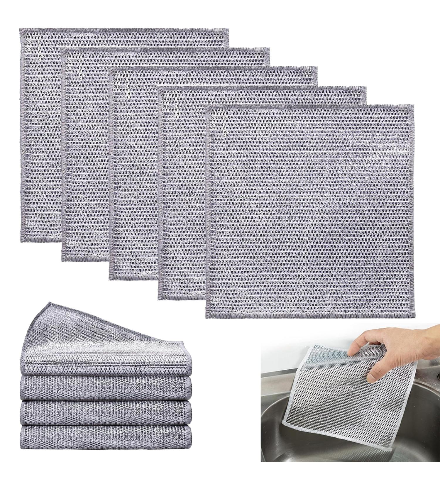5 Pack Wire Dishwashing Rags Dual Layer Wire Dishwashing Rags Multipurpose Wire Dishwashing for Wet and Dry Non-Scratch Wire Dish Cloths Kitchen Wire Dishcloth Cleans for Dishes Sinks Stove Tops Duallayer - Buy Online on SooperMarket.com