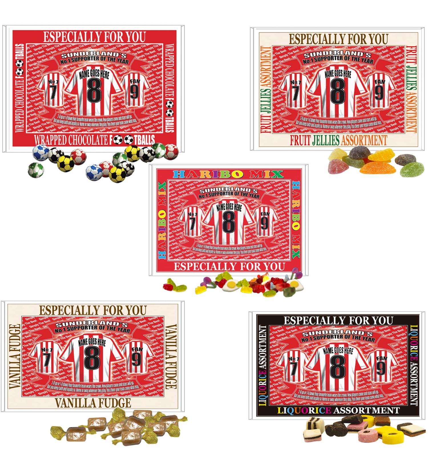 Sunderland Football Shirt Personalised Gift Boxed Sweets Variety - Buy Online on SooperMarket.com