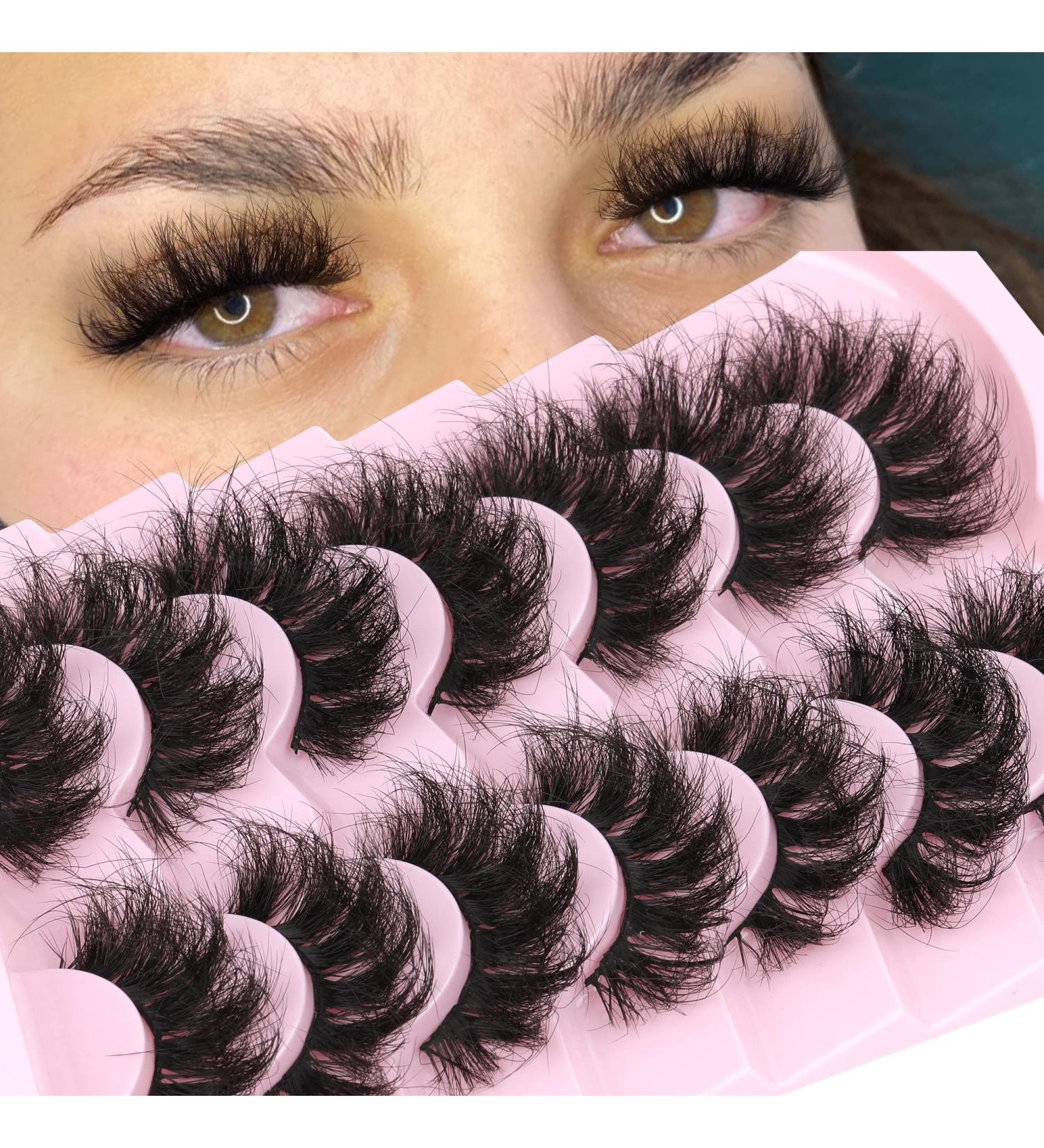Geeneiya Dense 8D Mink Fluffy Cat Eye Lashes Pack for Long, Thick Volume - Look Like Extensions - Buy Online on SooperMarket.com