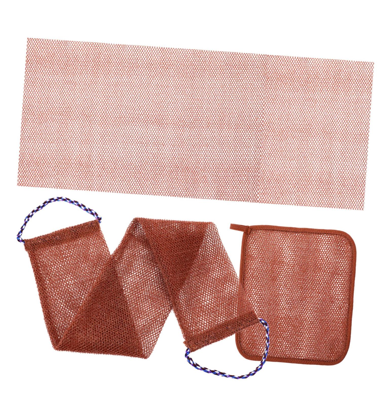 ORFOFE 1 Set Bath Towel Bath Scrubber Towel Back Washers for Shower Back Cleaner Loofah Strap Brown Nylon - Buy Online on SooperMarket.com