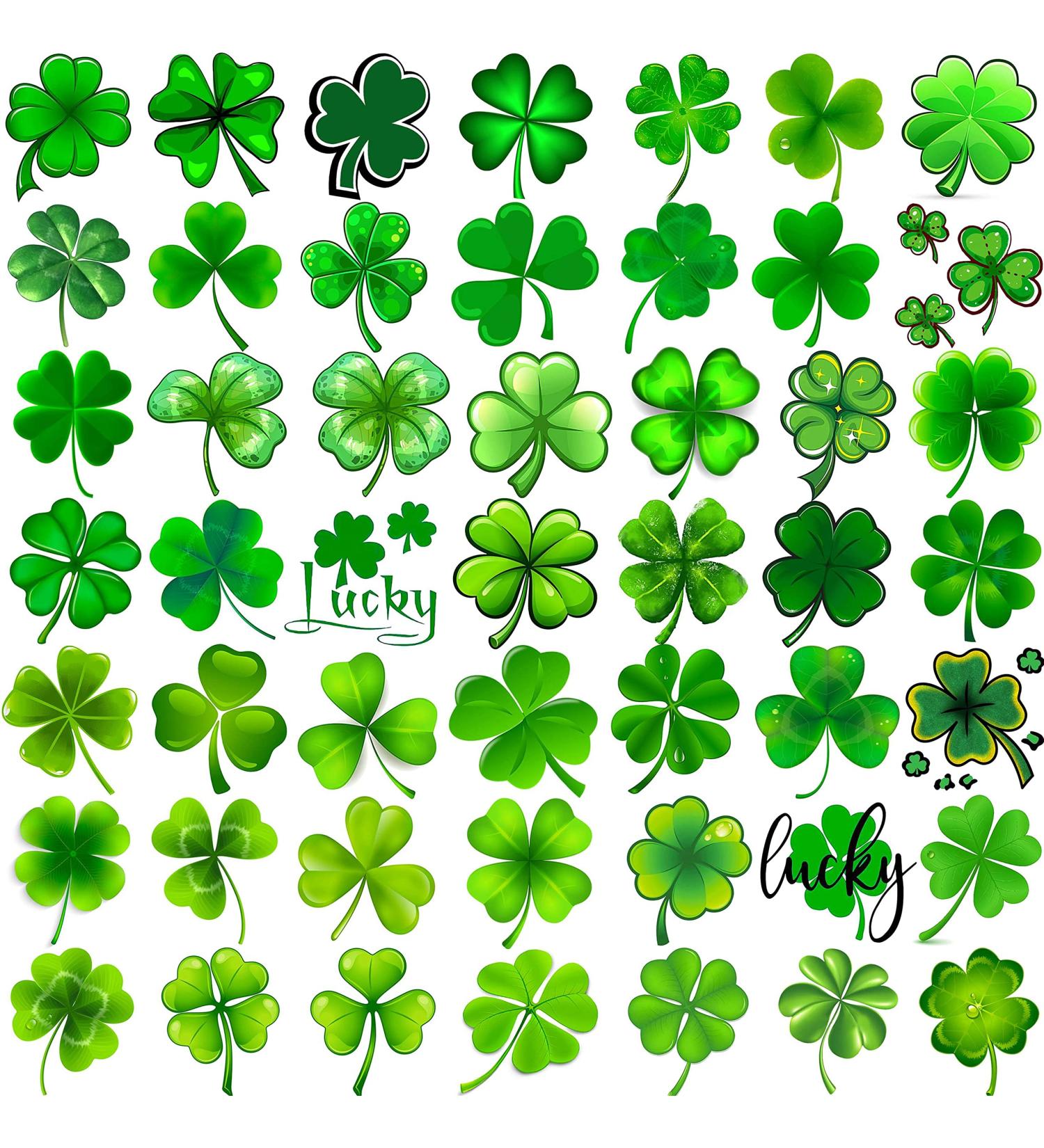 48 PCS FANRUI 3D Shamrock Temporary Tattoos - Saint Patrick's Day Party Favor for Kids & Adults - Lucky Green Four Leaf Clover Decals - Buy Online on SooperMarket.com