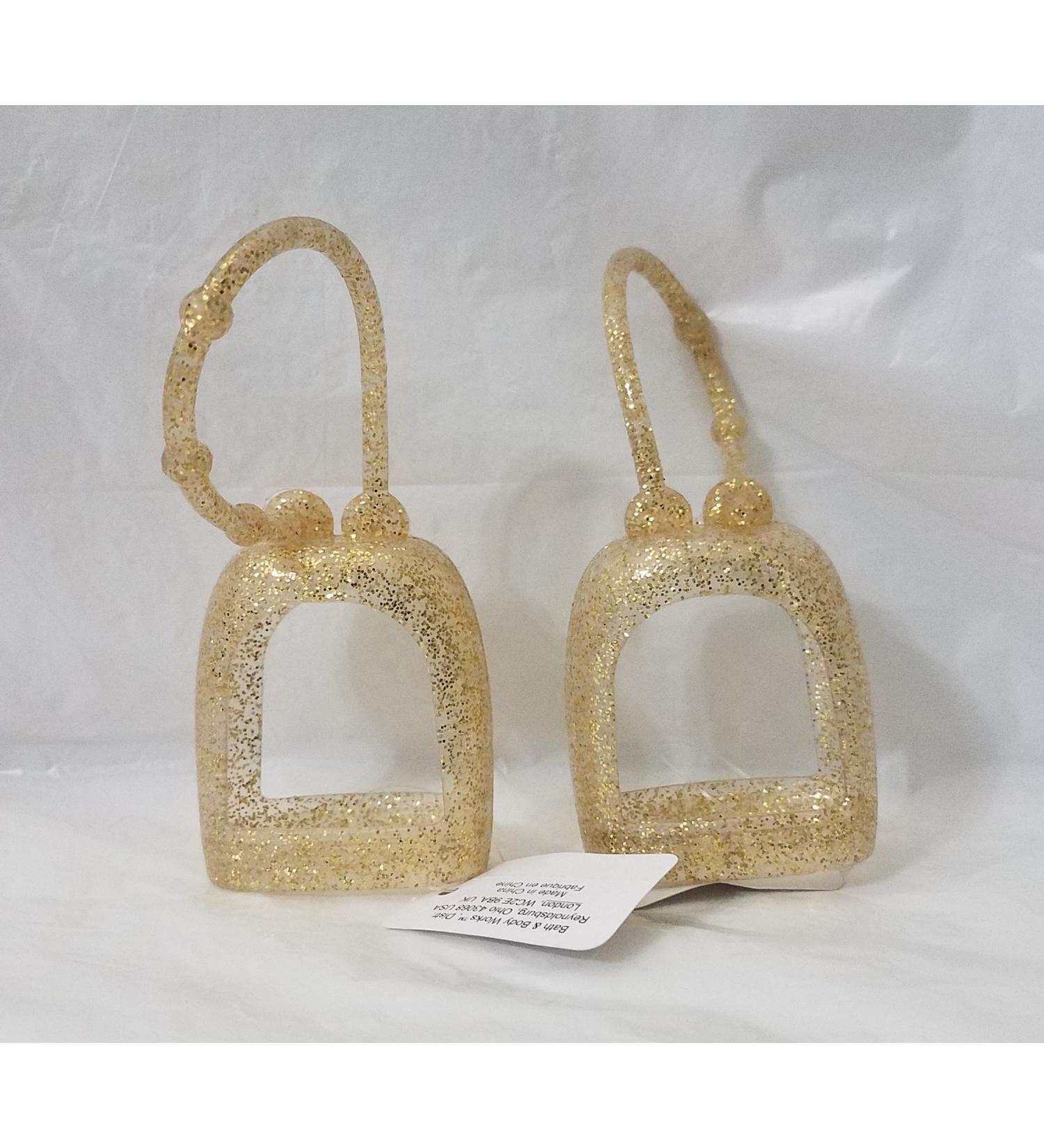 Bath and Body Works 2 Pack PocketBac Hand Sanitizer HolderSparkled Gold