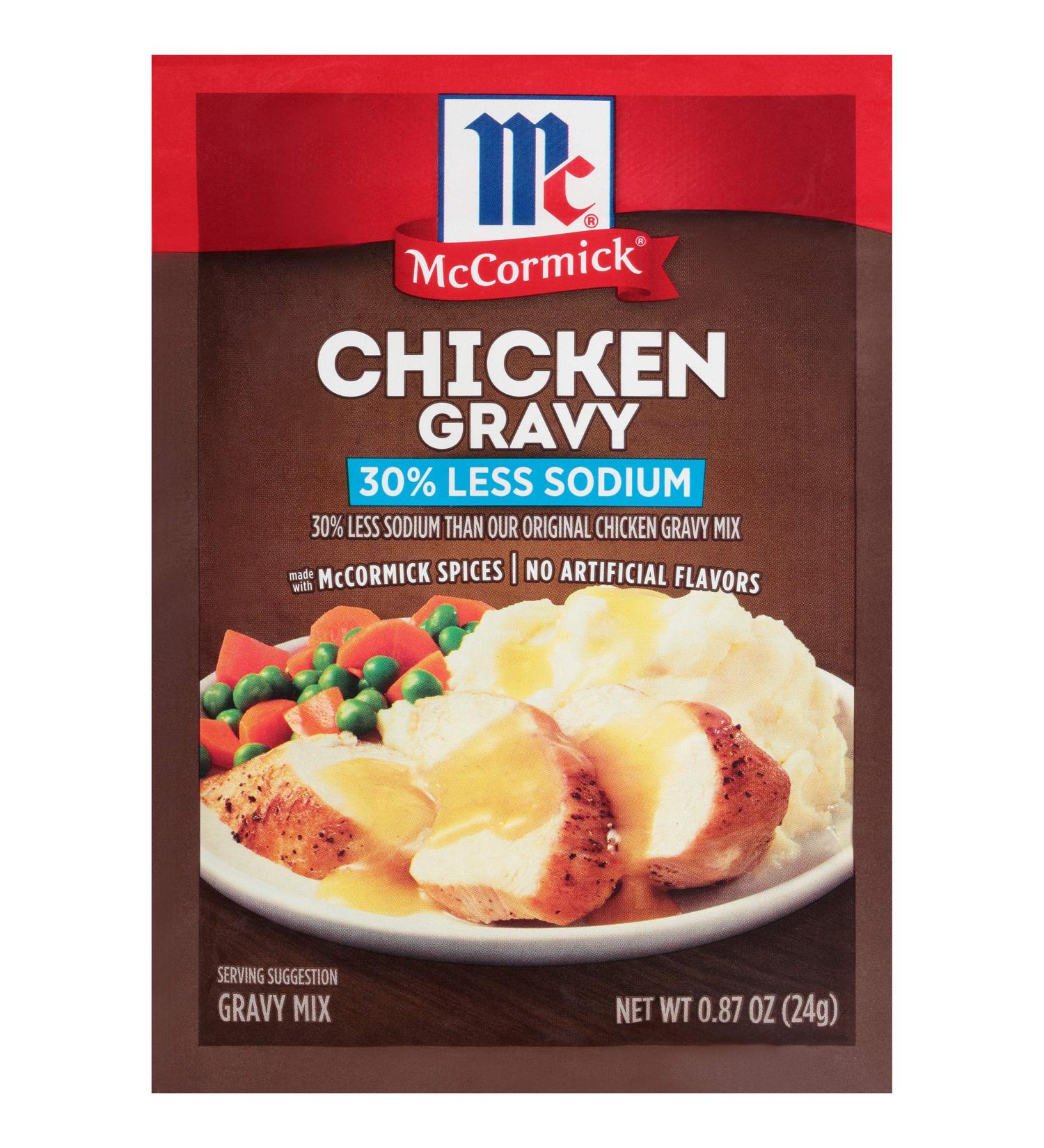 McCormick 30% Less Sodium Chicken Gravy Mix 0.87 oz - Pack of 12 | Buy Online - Buy Online on SooperMarket.com