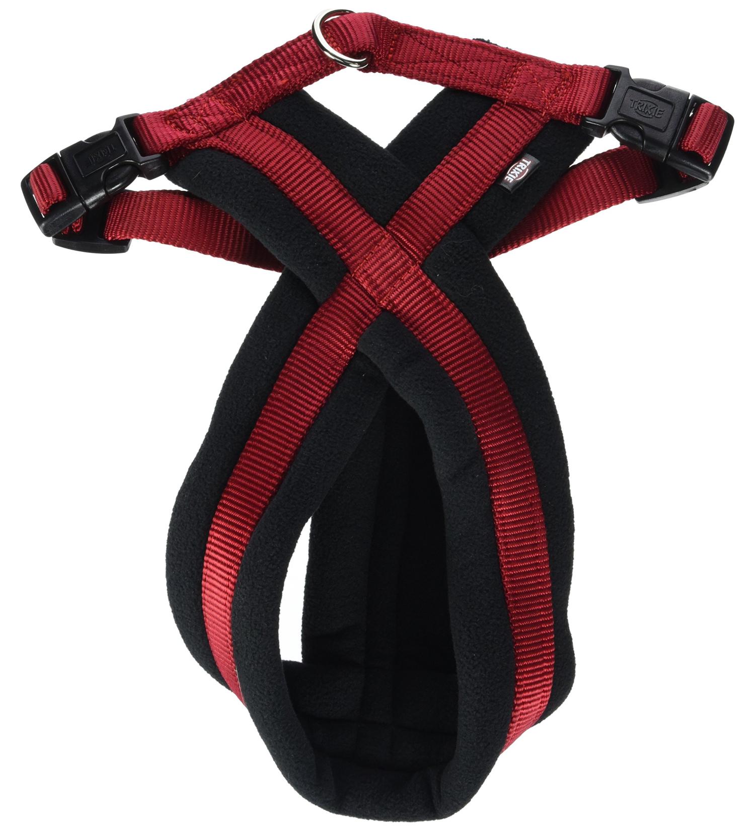 Trixie Premium touring harness size S: chest circumference 35 65 cm/20 mm in red - sporty dog harness with pleasant fleece padding continuously adjustable for small dogs 203703 red S: 35 65 cm/20 mm