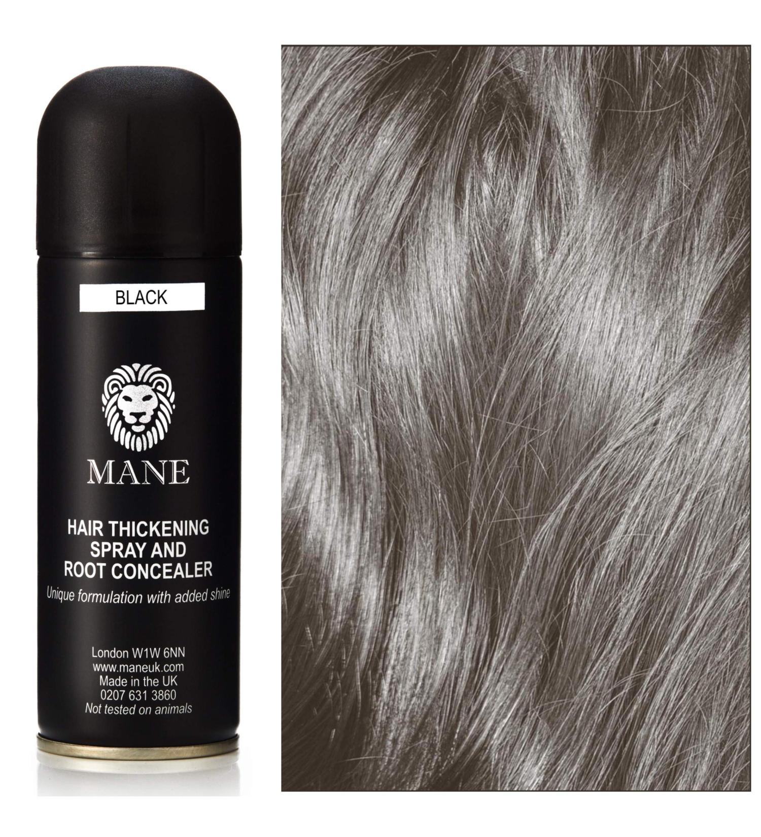 MANE Hair Thickening Spray & Root Concealer 6.76 oz (Black) - Instant Volume & Coverage - Buy Online on SooperMarket.com