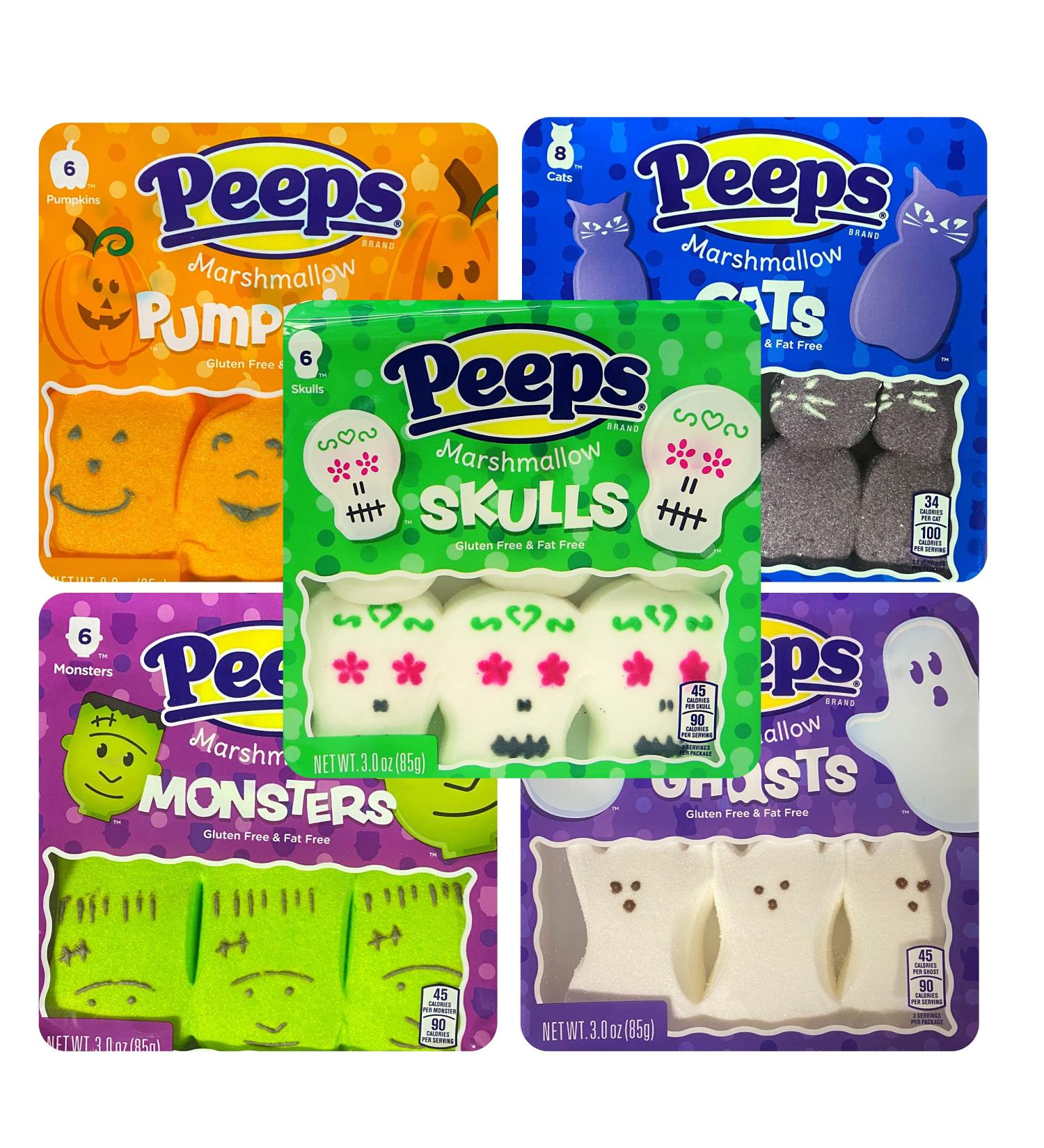 Peeps Marshmallows Candy Halloween Spooky Shaped  Sugar Coated Candy Character Shaped Marshmallow  Pack of 5  32 Pieces - Buy Online on SooperMarket.com