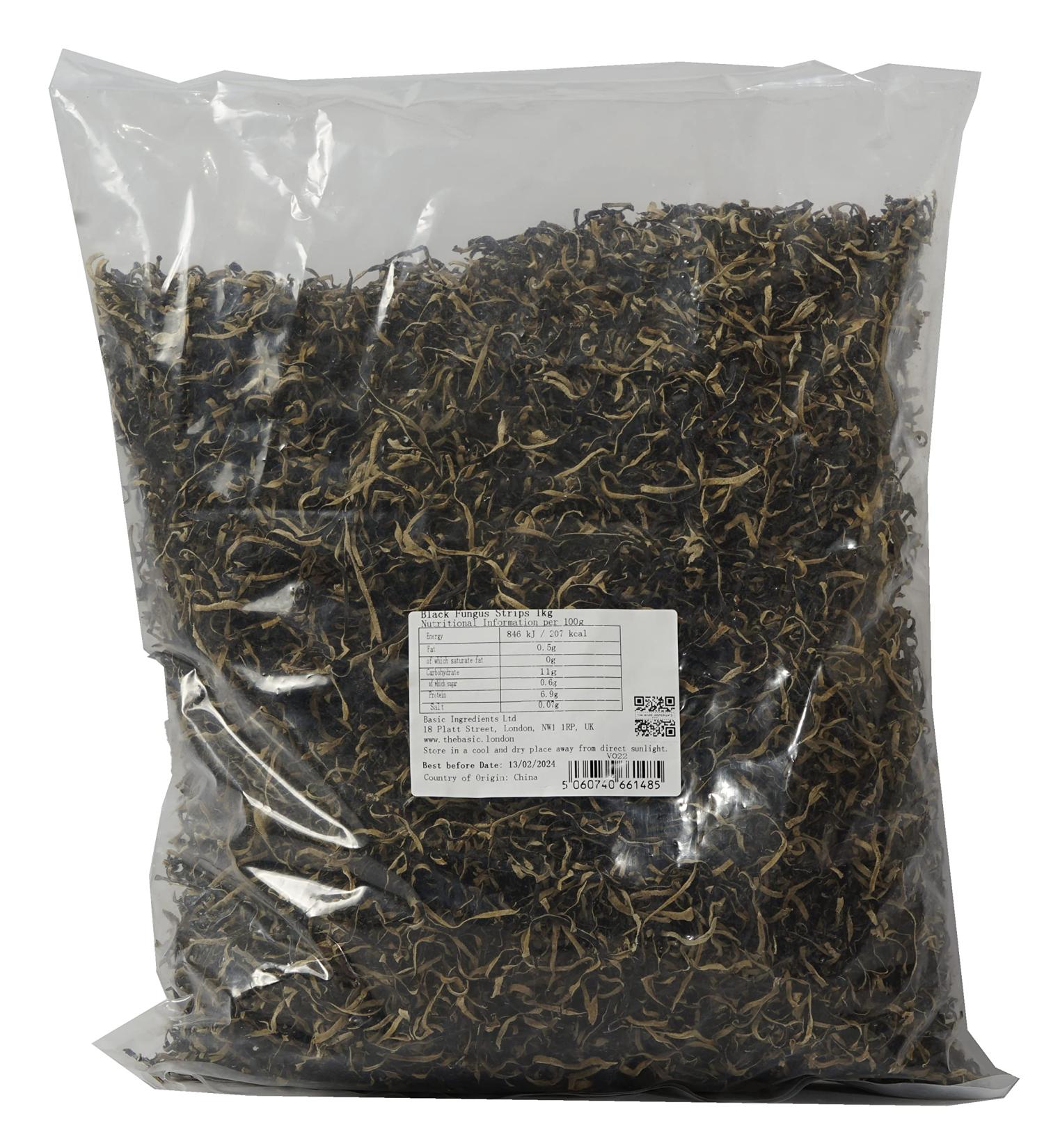 Emma Basic Dried Black Fungus Strips Mushroom 1kg | Umani | Vegan| Protein| Fibre|