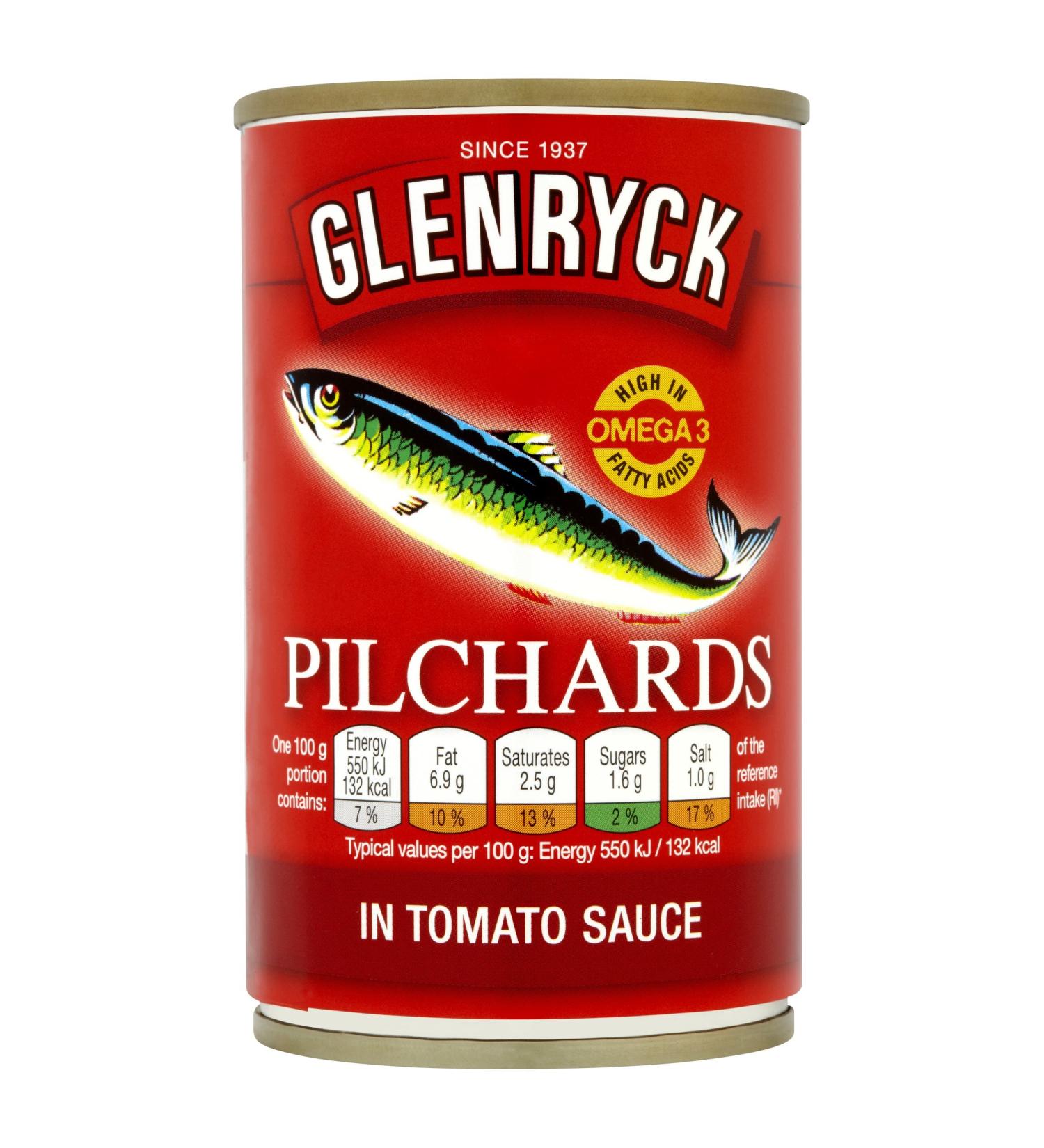 Glenryk Pilchards in Tomato Sauce 155g (6)