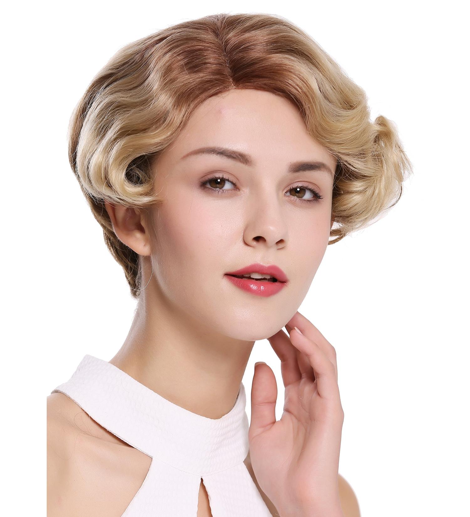 WIG ME UP DW-2054-HH-MF 12/613YS12 Women's Human Hair Short Wavy Ombre Lace Front Wig - Brown & Light Blonde - Buy Online on SooperMarket.com