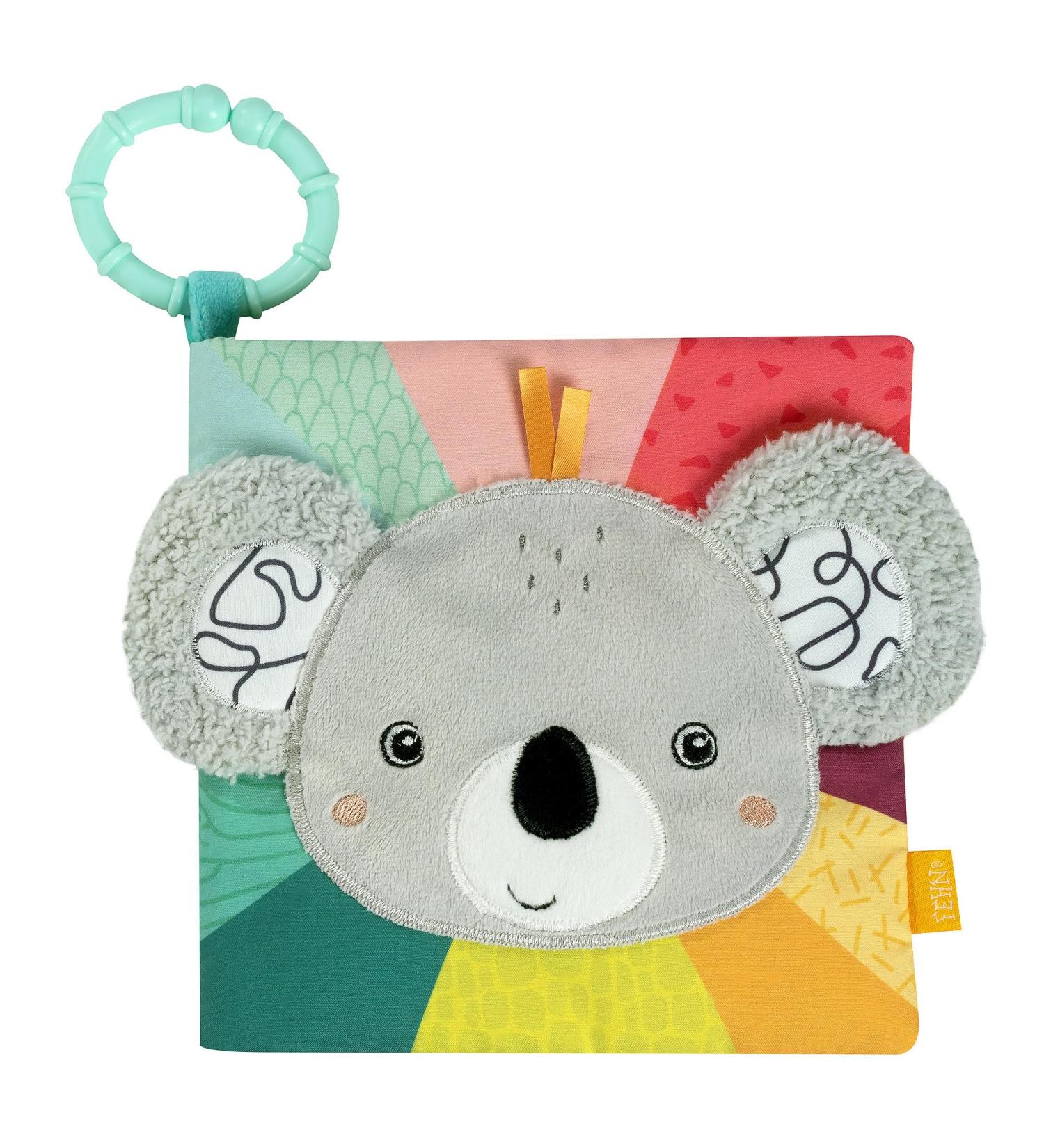 Fehn Baby Koala Fabric Book - Engaging Baby Toy with Squeak Rattles & Crinkle Paper | Soft Sensory Book for Babies 3+ Months - Buy Online on SooperMarket.com