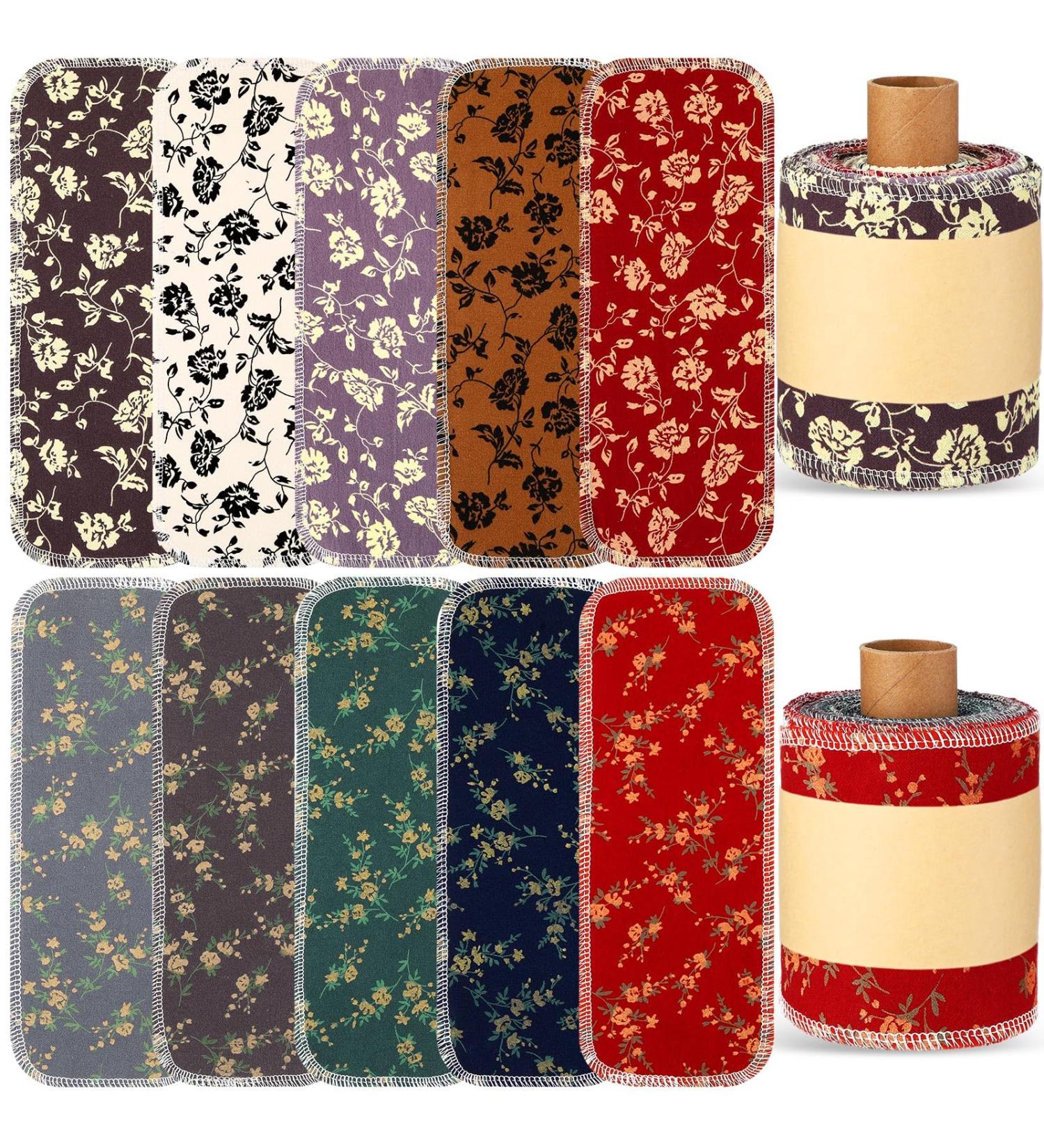 Vitalcozy 50pcs Reusable Toilet Towels - Washable Cotton Bidet & Kitchen Paperless Roll Absorbent Retro Flower Design - Buy Online on SooperMarket.com