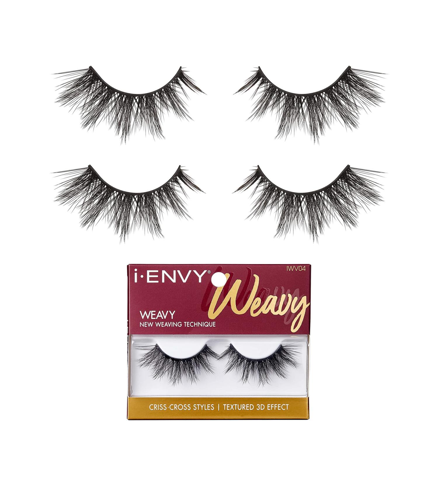 i-ENVY 2 Pairs False Eyelashes - Natural Fullness Lightweight Lashes - Textured 3D Effect - Unique Woven Pattern Lashes - (04) - Buy Online on SooperMarket.com