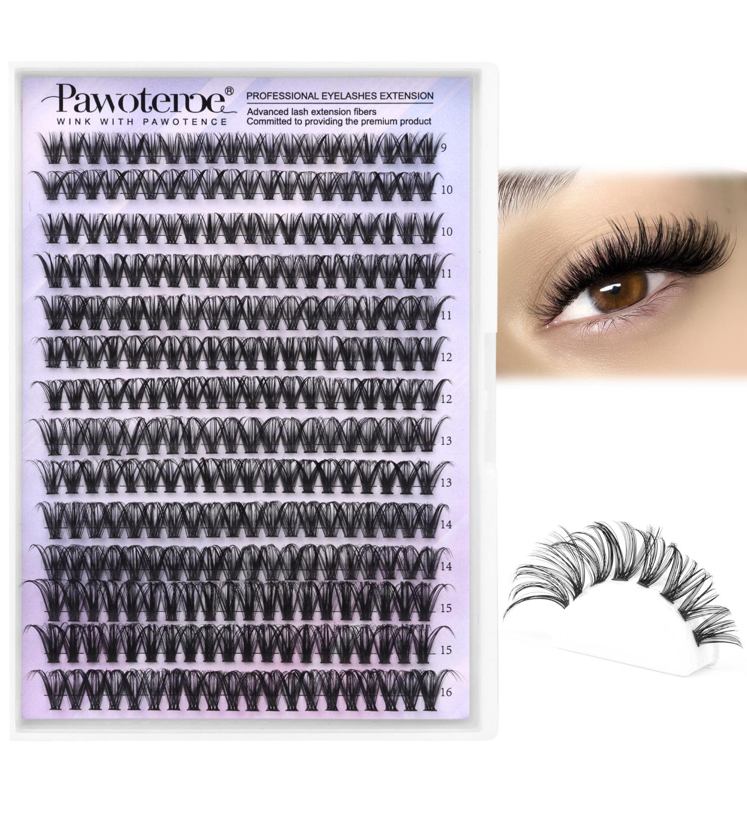 Pawotence 280pcs 40D Curl Cluster Lashes 9-16mm Mix | Self-Application at Home - Buy Online on SooperMarket.com