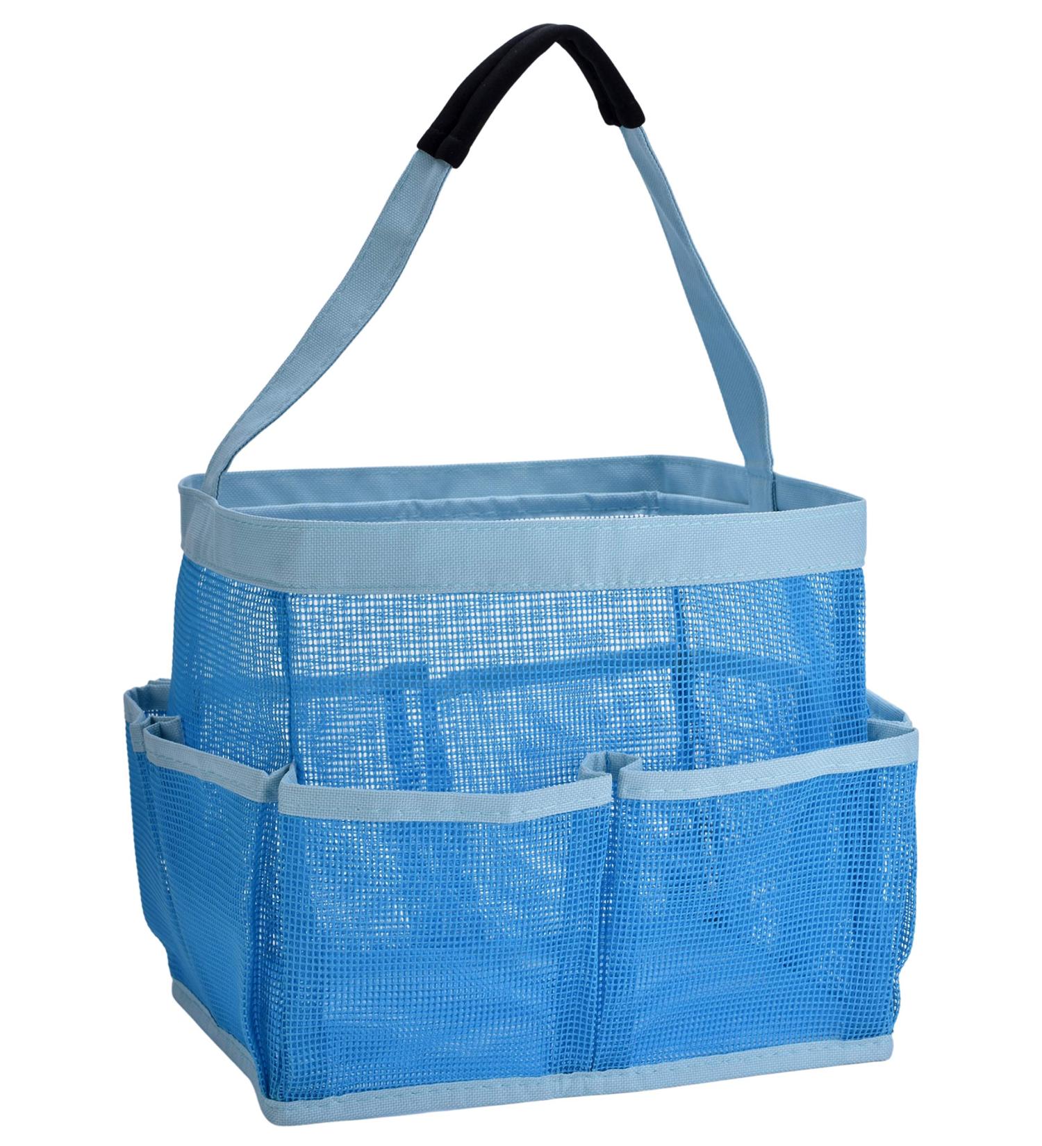Mesh Shower Bag - 9-Pocket Blue Organizing Bathroom Toiletry Essentials - Buy Online on SooperMarket.com