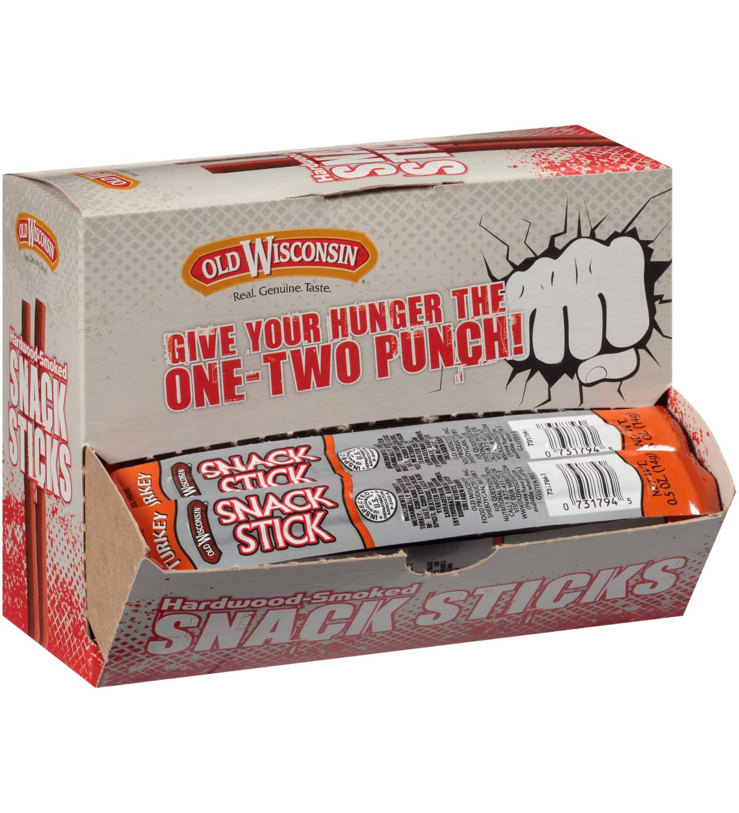 Old Wisconsin Turkey Sausage Snack Sticks - High Protein, Low Carb, Keto, Gluten Free, 42 Individually Wrapped - Buy Online on SooperMarket.com