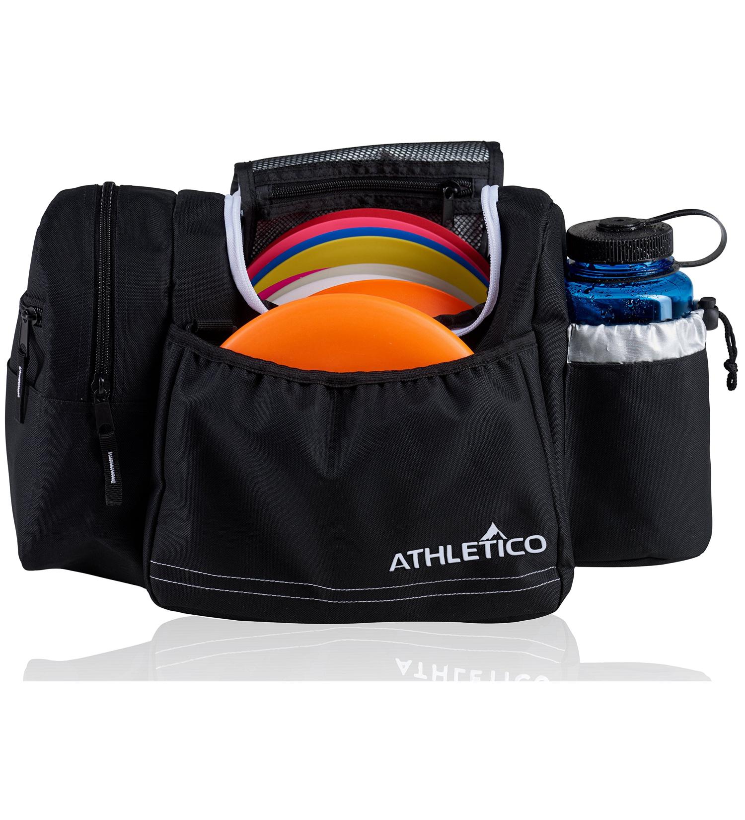 Athletico Disc Golf Bag - Holds 10-14 Discs, Water Bottle & Accessories - Black - Buy Online on SooperMarket.com