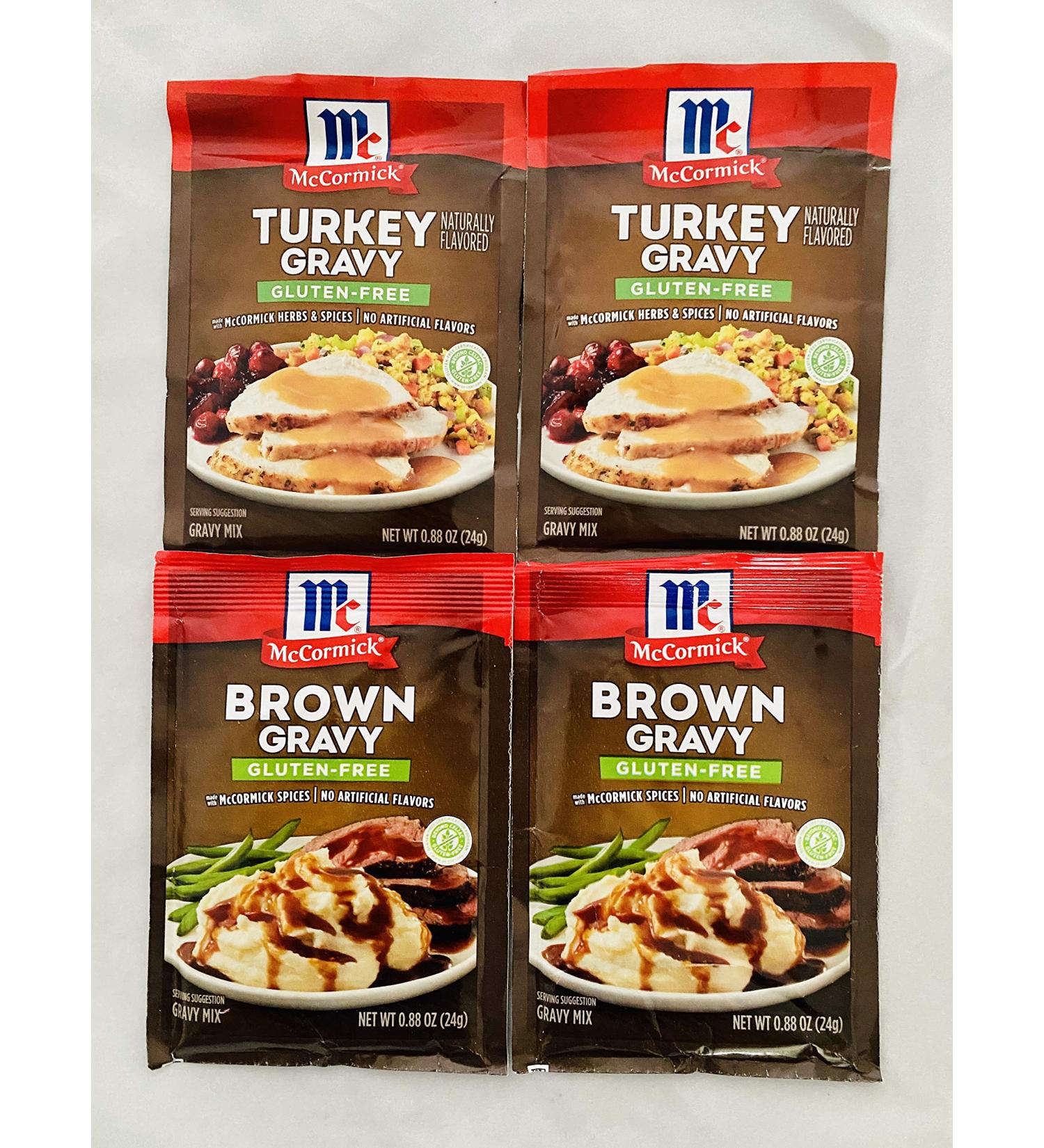 McCormick Gluten Free Gravy Mix Bundle - Turkey & Brown Gravy Mixes - 0.88 oz (Pack of 4) - Buy Online on SooperMarket.com